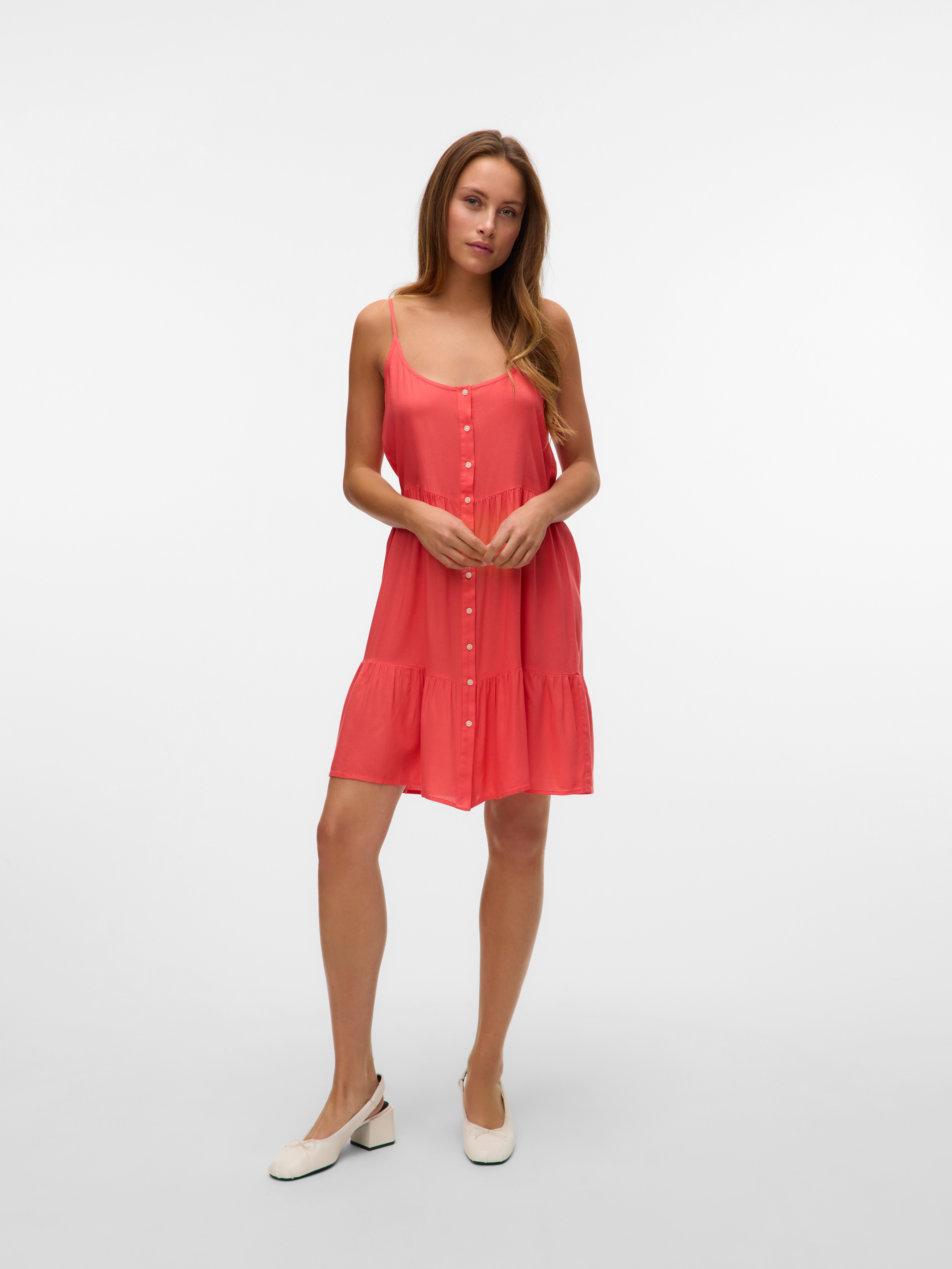 Vero Moda Jurk met bandjes VMBUMPY SHORT SINGLET DRESS WVN GA NOOS