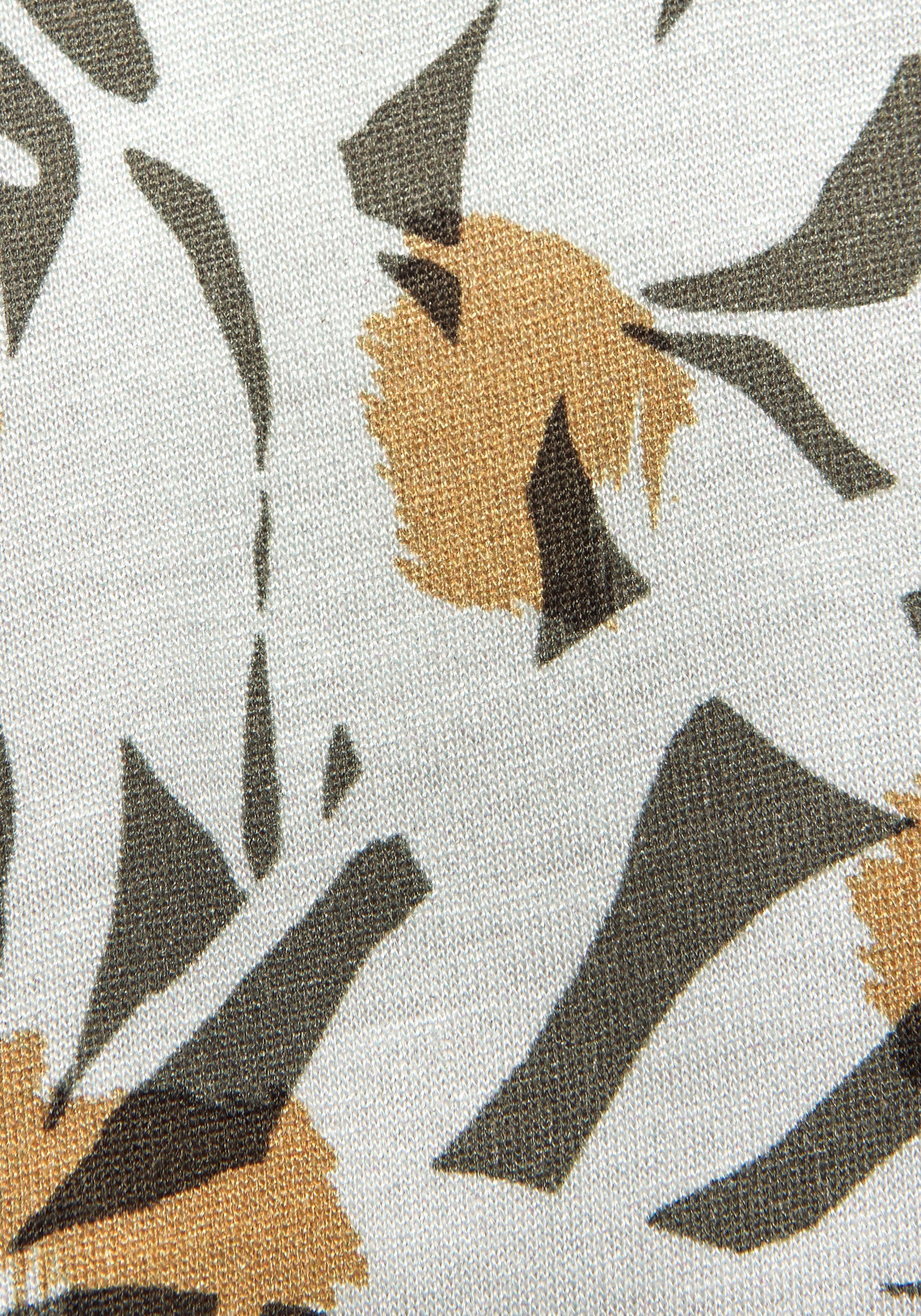 Vivance Jerseyjurk met bladerenprint korte zomerjurk strandjurk