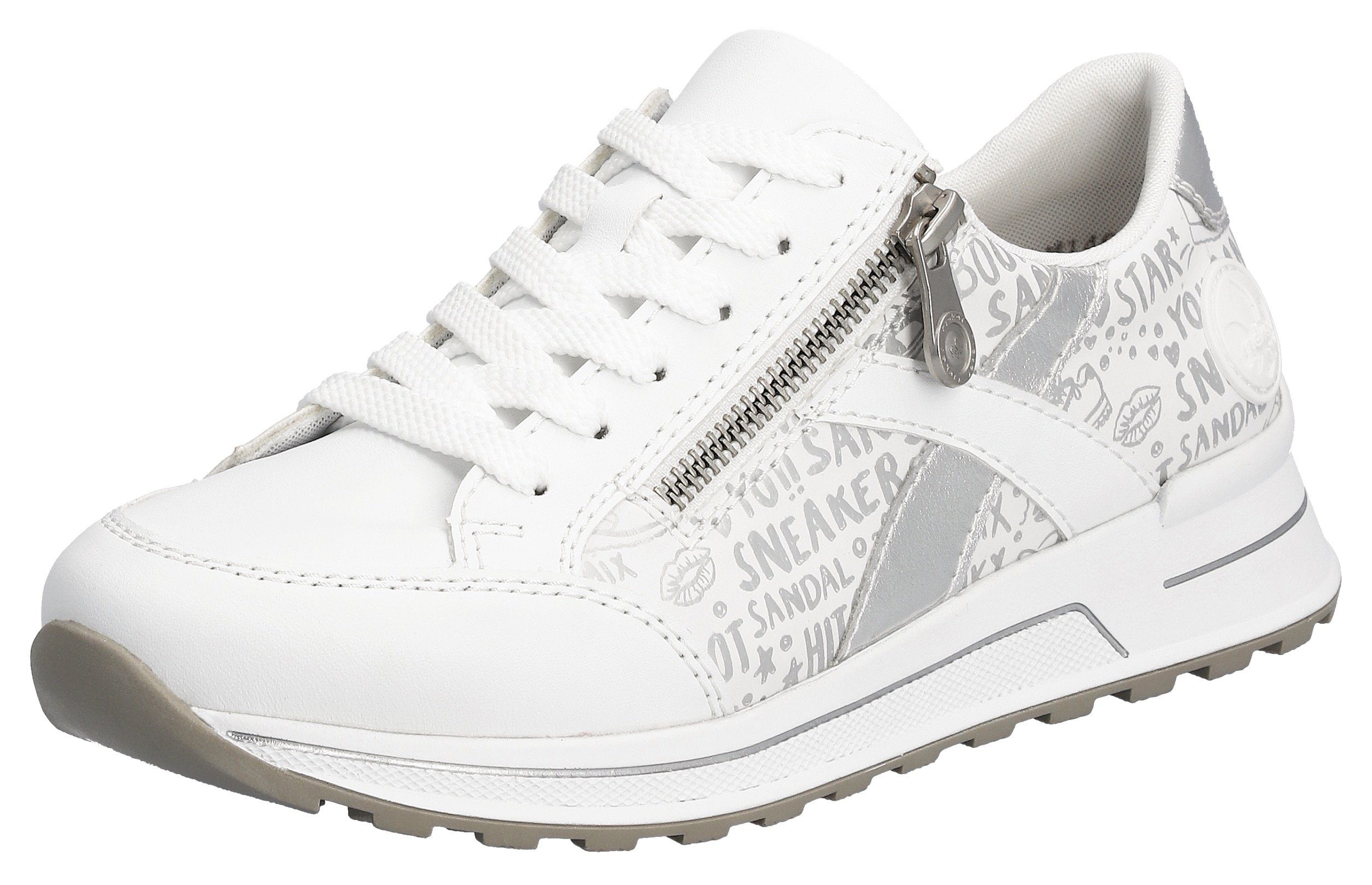 Rieker Sneakers verwijderbare zachte inlegzool, vrijetijdsschoen, lage schoen, veterschoen