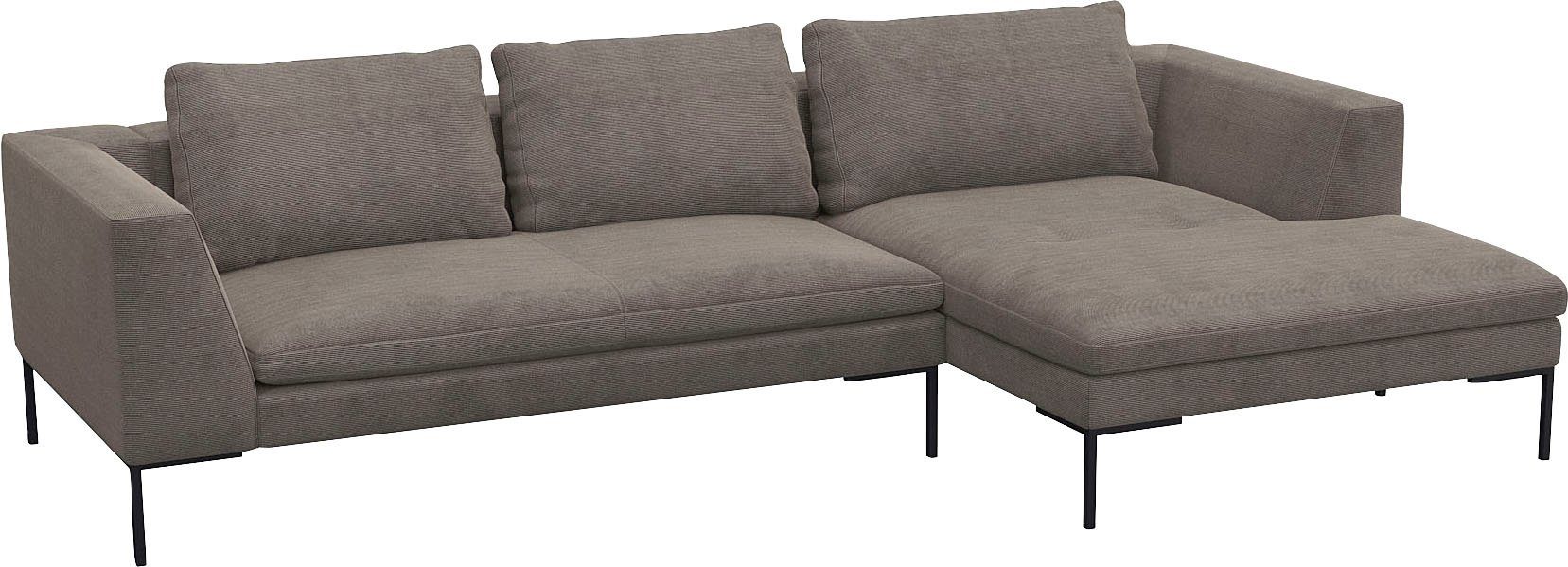 FLEXLUX Hoekbank Loano, geweldige zitcomfort, L-vorm moderne zitbank, vrijstaand, losse kussens, koudschuim in de zitting