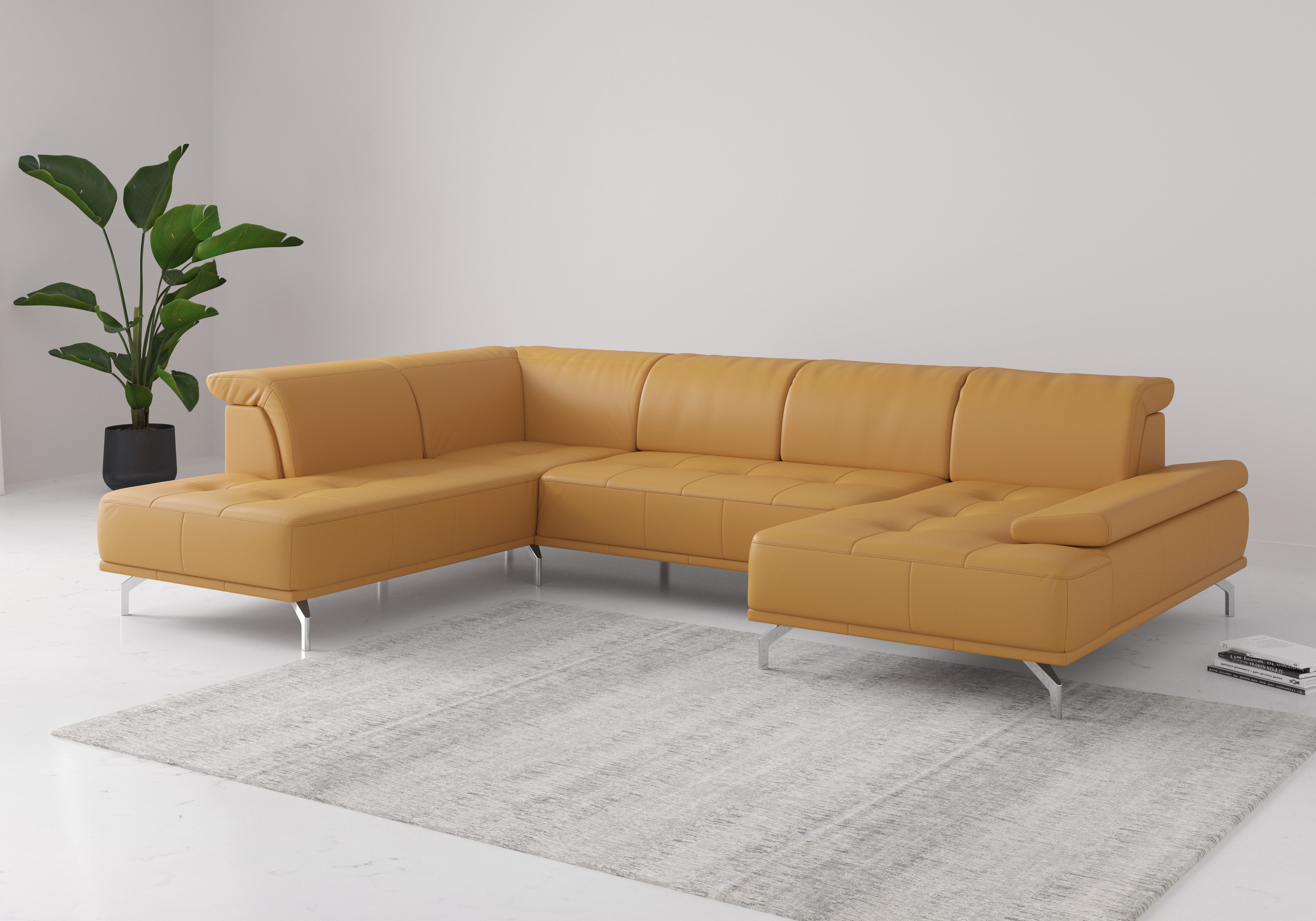 Places of Style Zithoek Caluna Inclusief zitdiepteverstelling geel, zithoeken