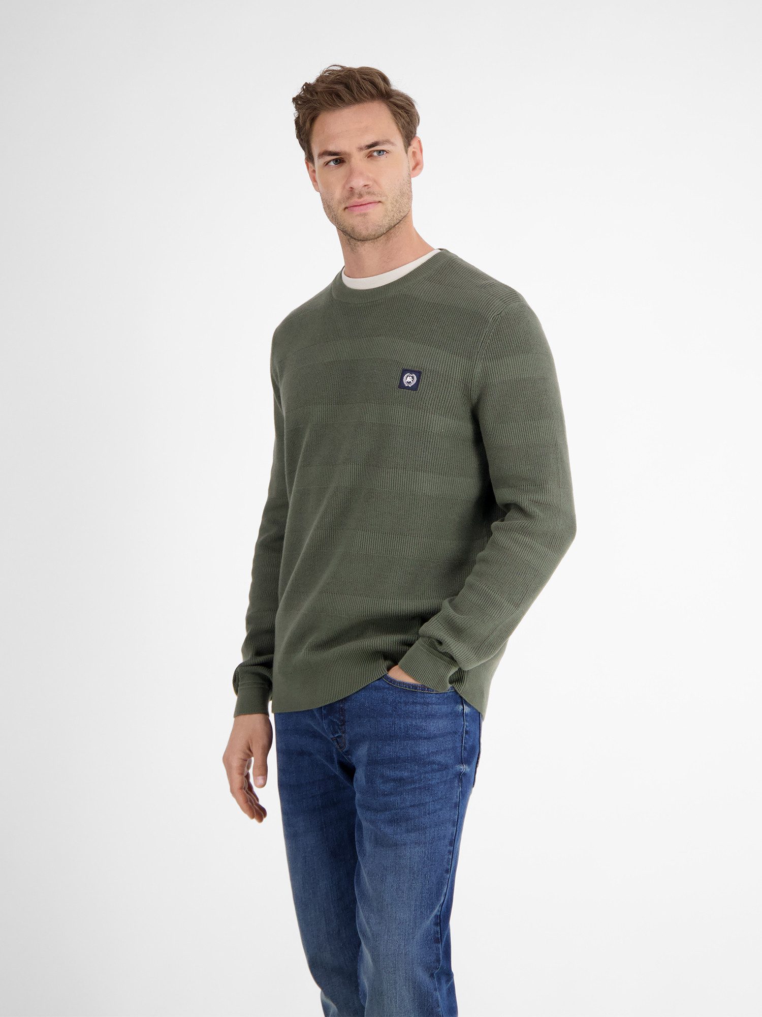 Lerros Gebreide trui LERROS Gebreide pullover voor heren, tonale streep