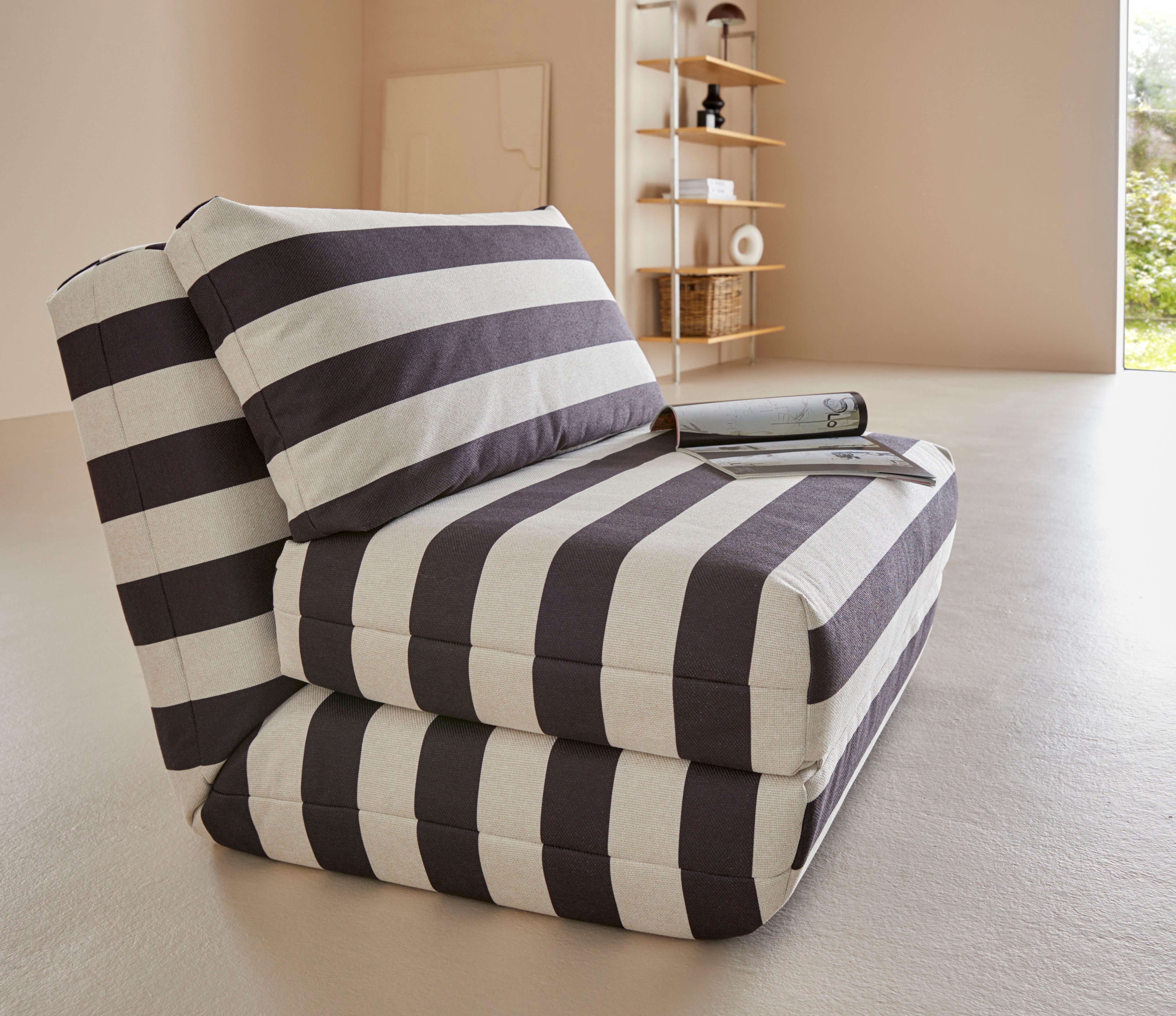 LeGer Home by Lena Gercke Fauteuil Amara Slaapstoel uitklapbaar, bedstoel, met rastering