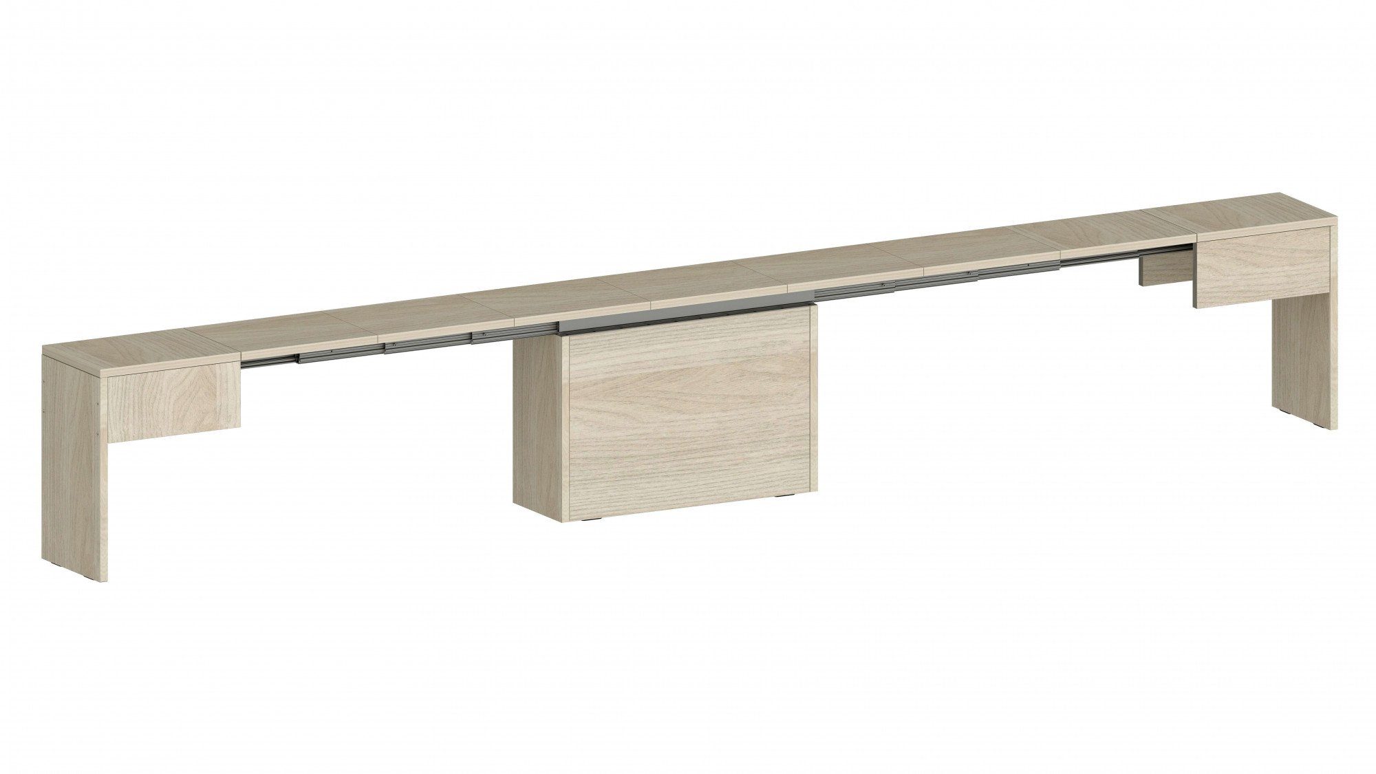 INOSIGN Zitbank Praktika, Zitbank, Bank met uittrekfunctie, uittrekbaar van 66 naar 290 cm (1 stuk)