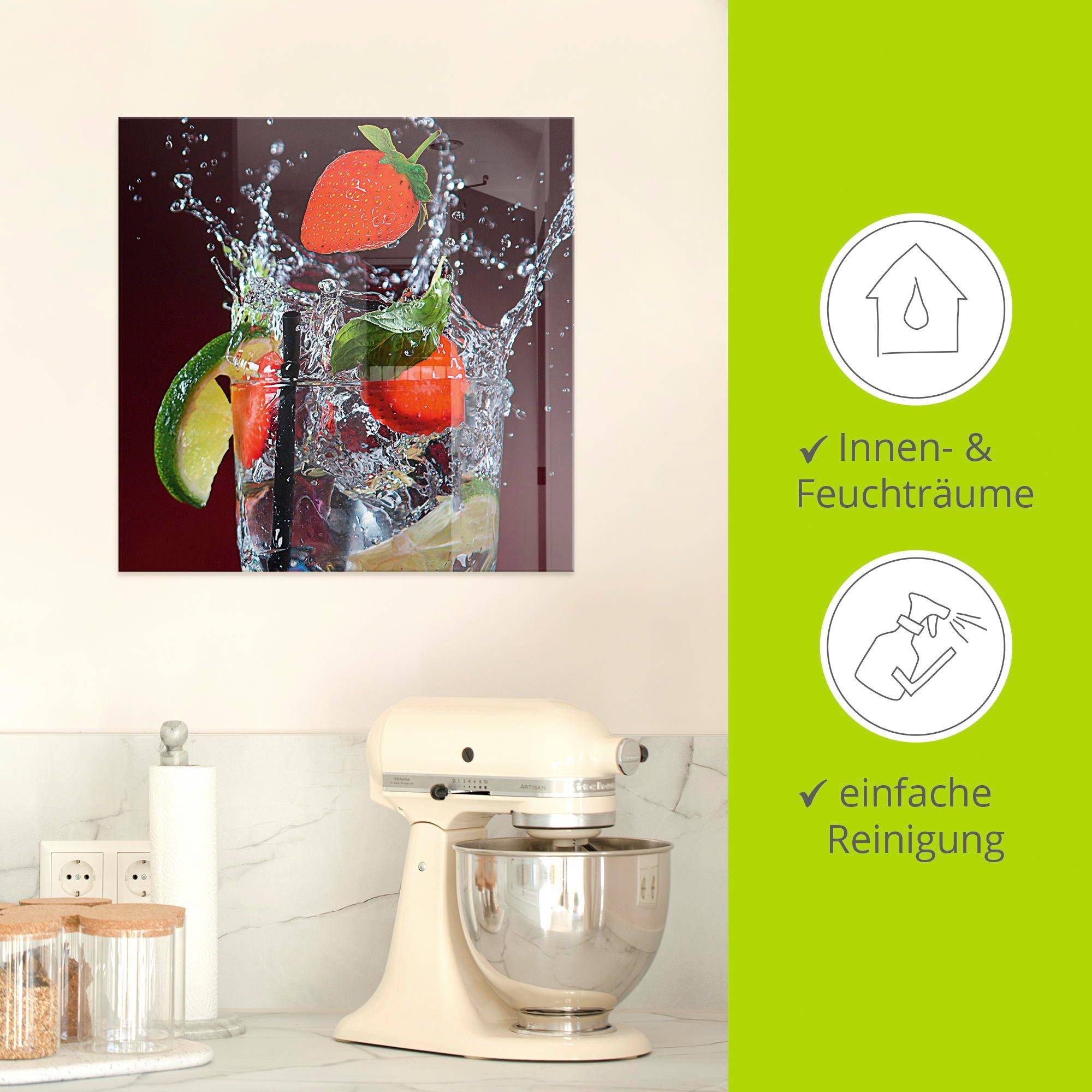 Artland Print op glas Verse fruitcocktail I in verschillende maten