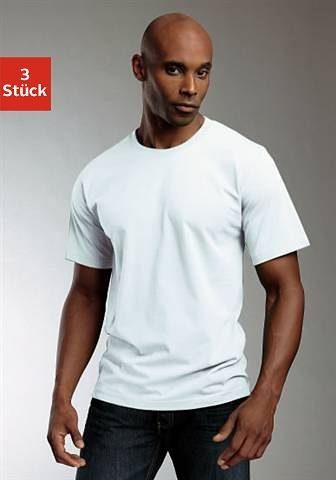 H.I.S T-shirt van katoen, perfect als ondershirt (set, 3-delig)