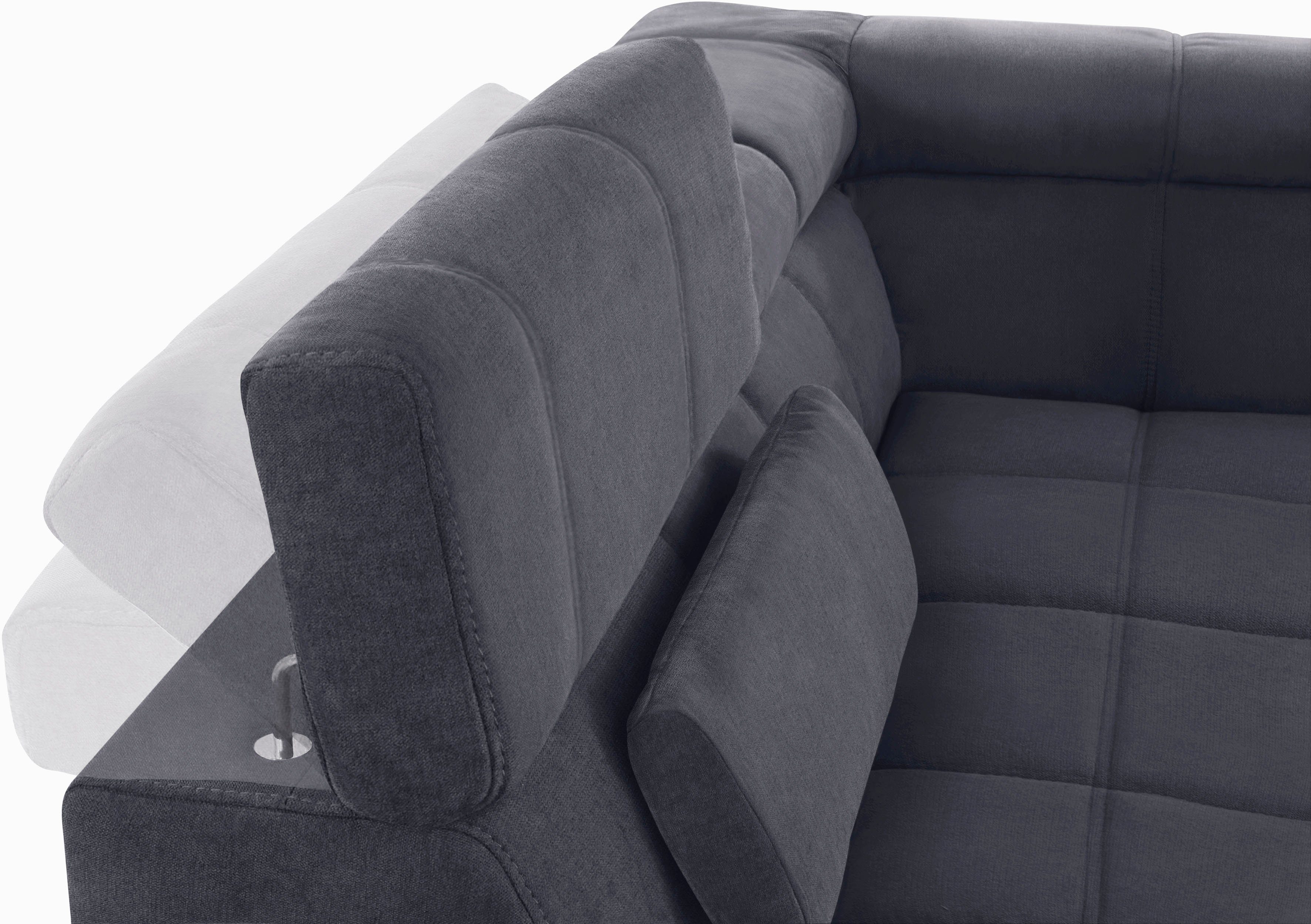 DOMO collection Zithoek Brandon, keuze met zitdiepteverstelling, inclusief lendensteun met hoofdsteunverstelling, optionele zitdiepteverstelling, u-vorm