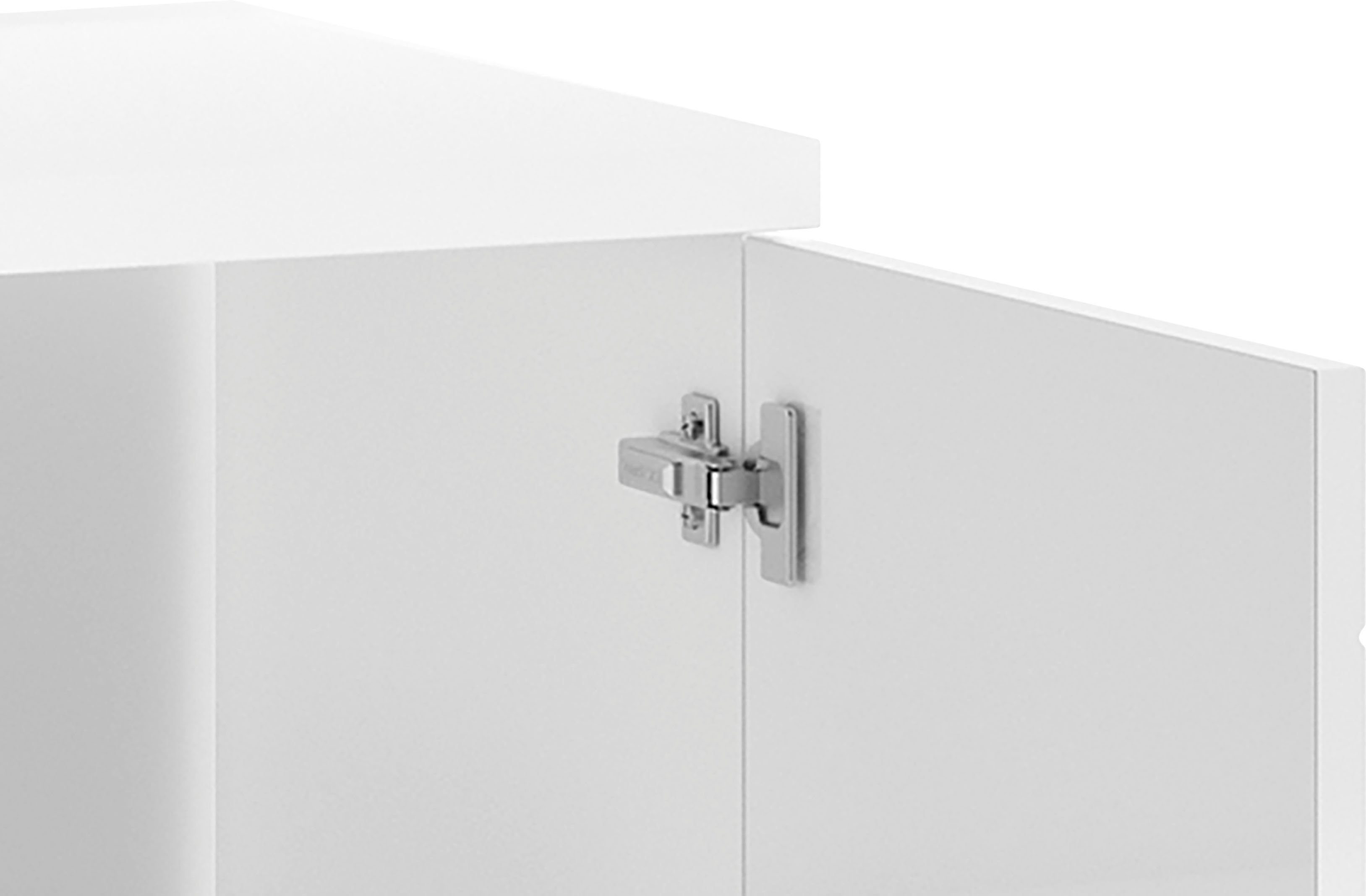 Homexperts Wastafelonderkast Nusa Breedte 60 cm, met hoogglanslak en verchroomde metalen handgrepen