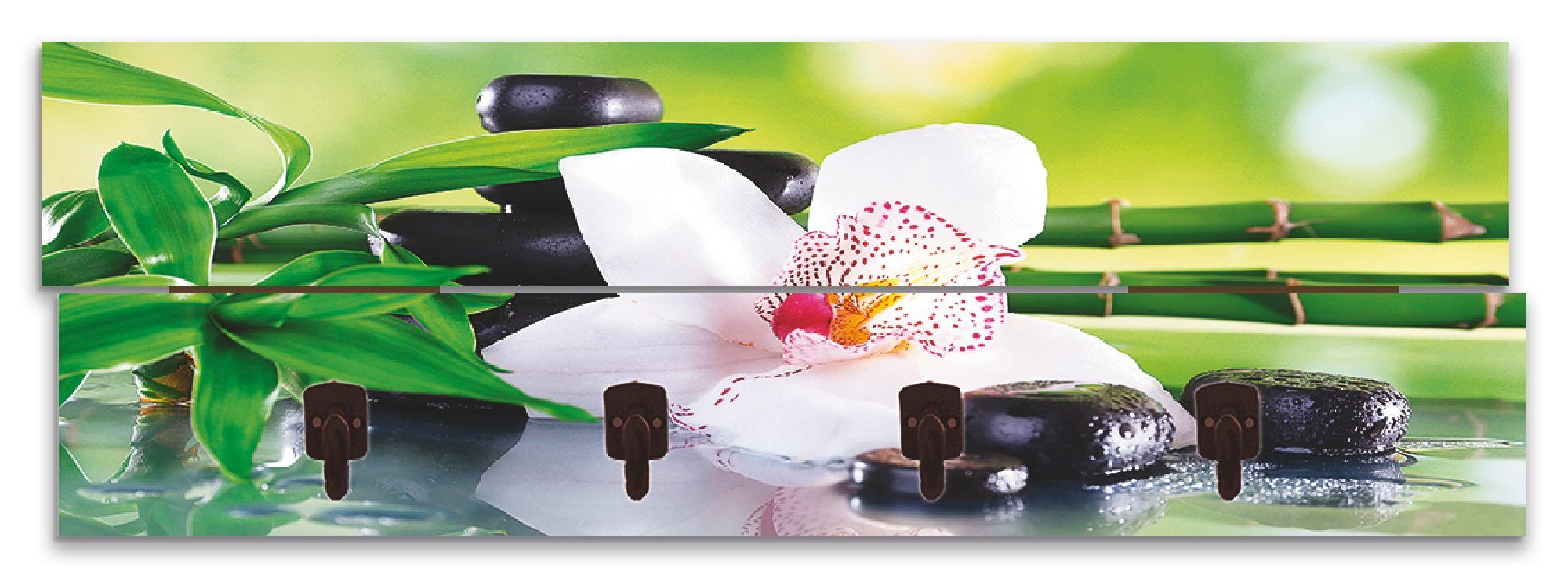 Artland Kapstok Spa stenen bamboe takjes orchidee