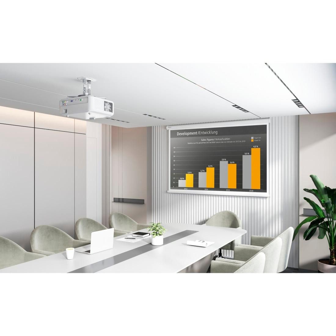 Hama Plafondbeugel voor beamer Projectorbeugel voor het plafond, muur, schuine daken, volledig beweeglijk, wit