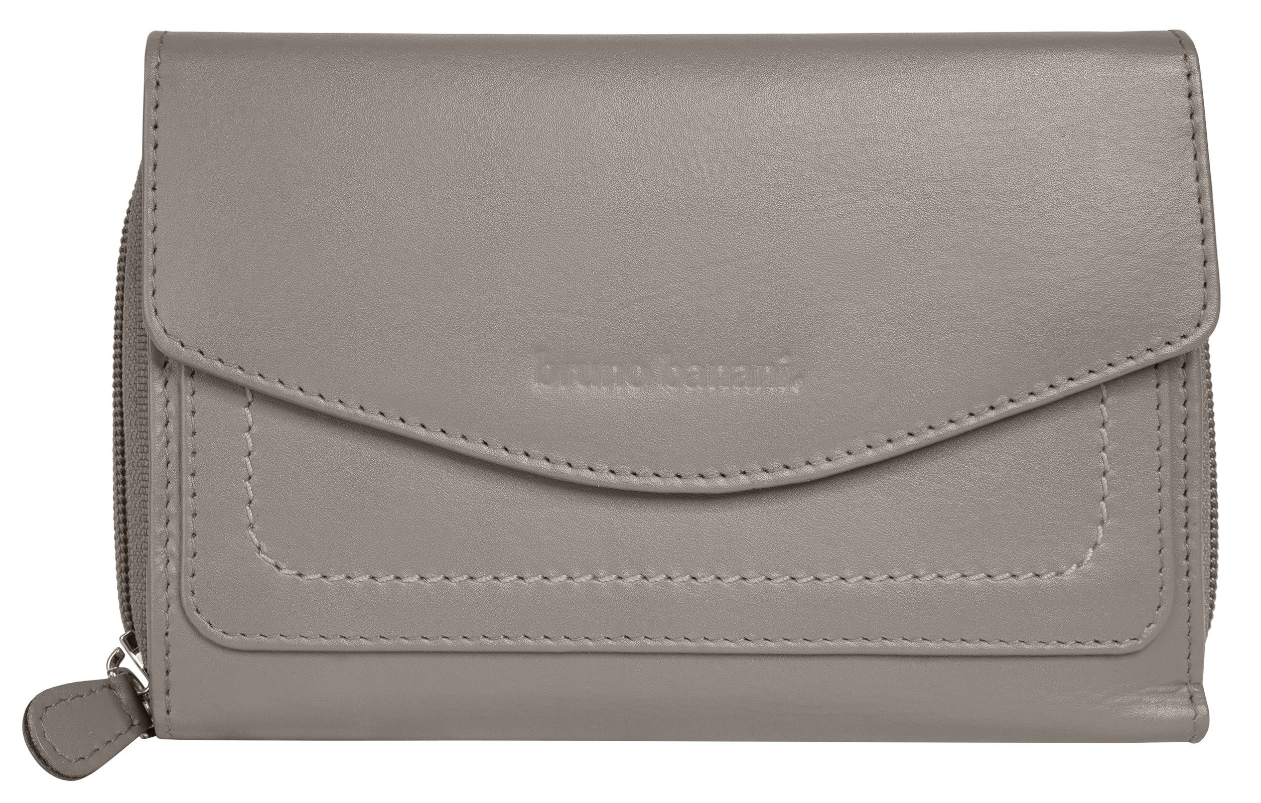 Bruno Banani Portemonnee echt leder unisex portemonnees maat 11 cm grijs
