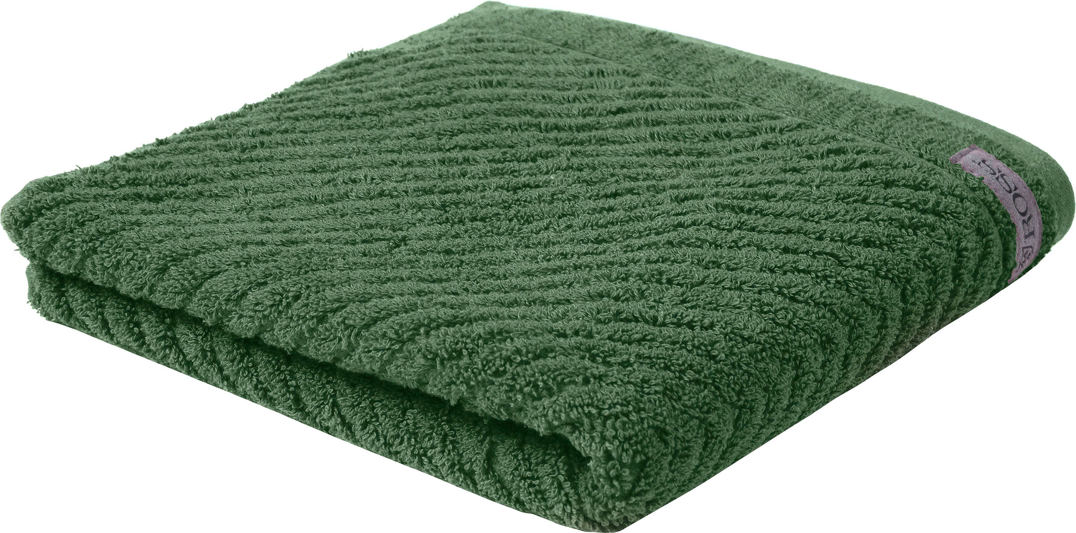 ROSS Handdoek Smart Uni-rib met velourslabel (2 stuks) handdoeken groen