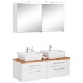 held moebel badkamerserie davos met 2 led-spiegelkasten (3 stuks) wit