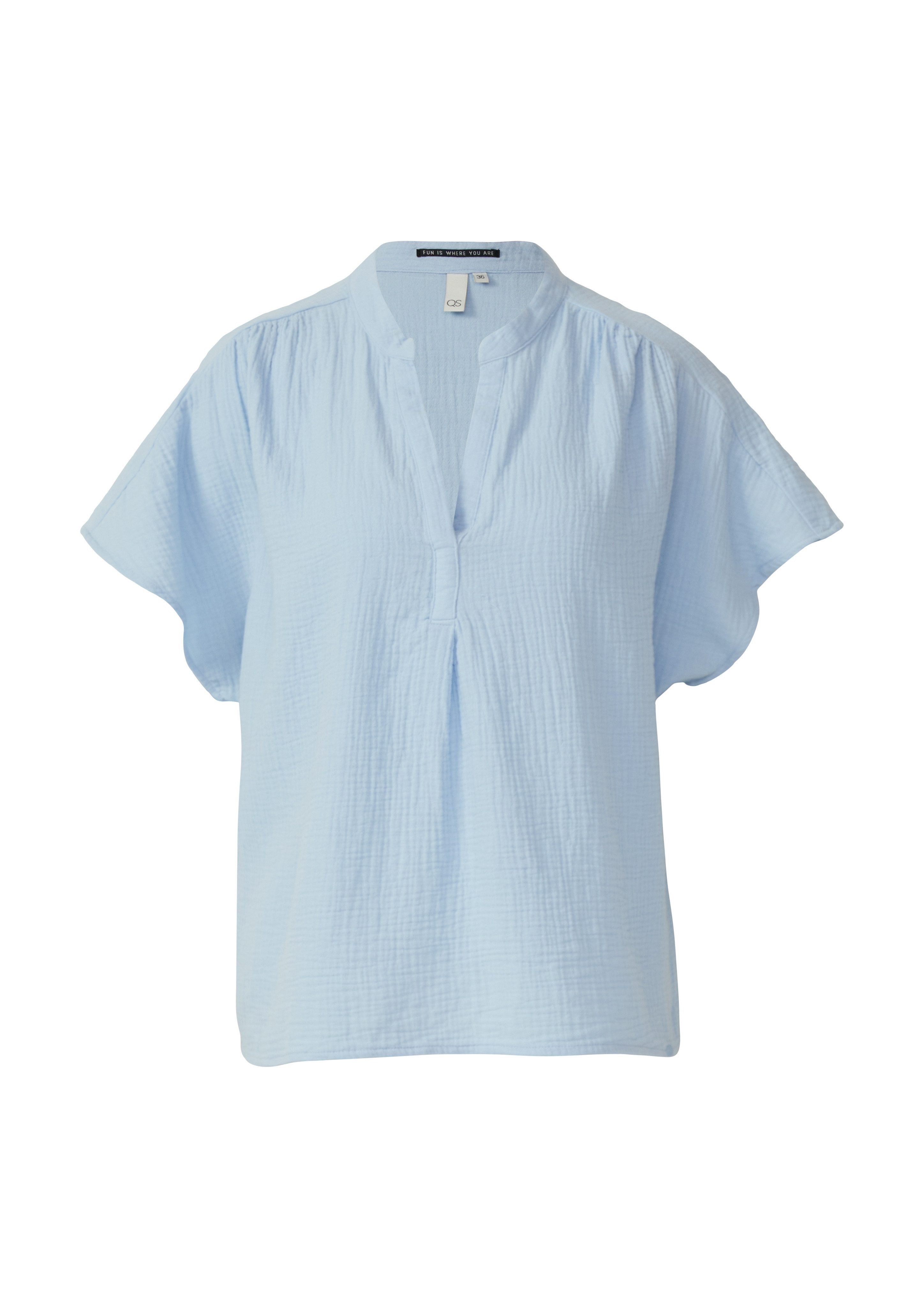 Q/S designed by Blouse met korte mouwen van mousseline