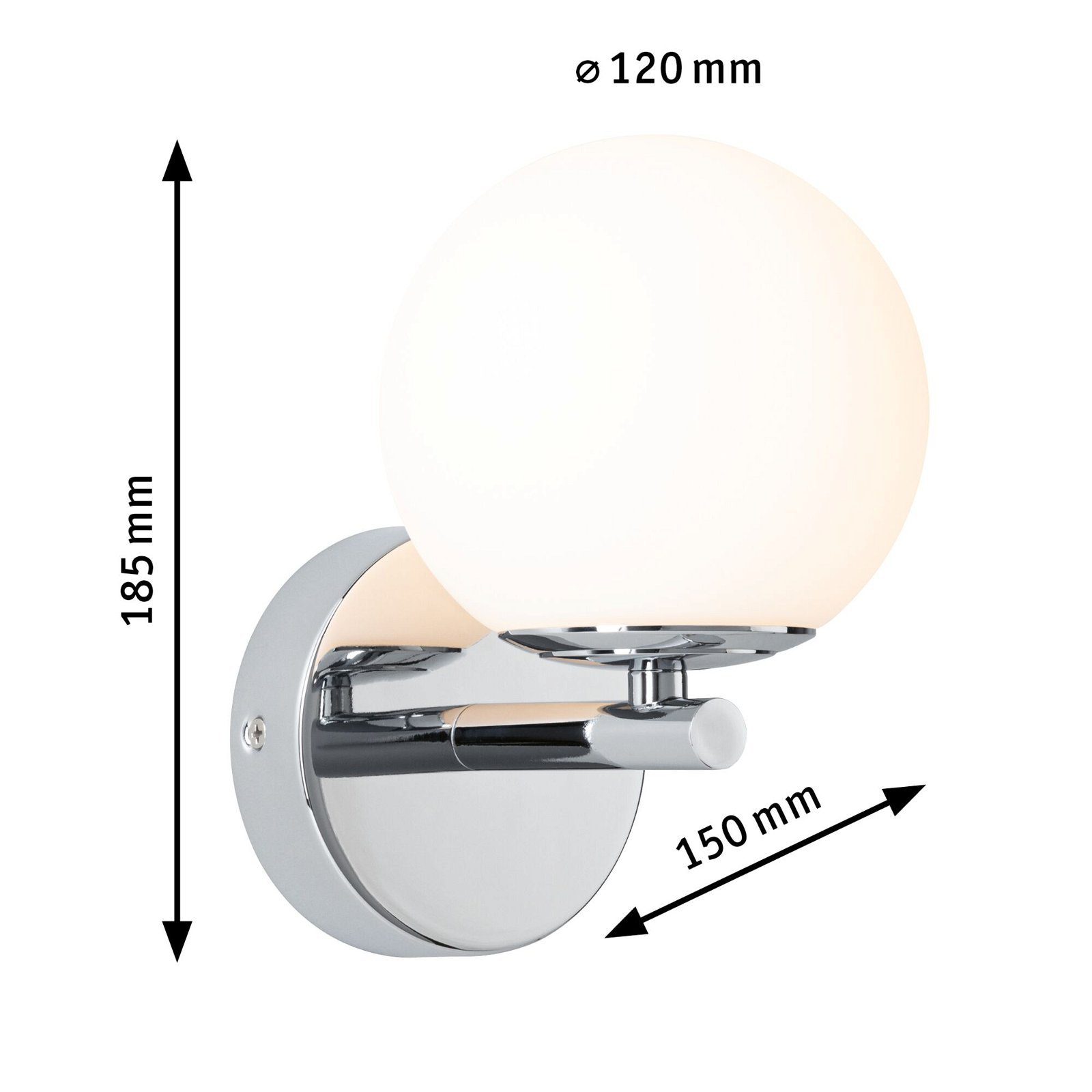Paulmann Led-wandlamp Selection Bathroom Gove IP44 5W 3000K Satin, Glas/Metaal (1 stuk)