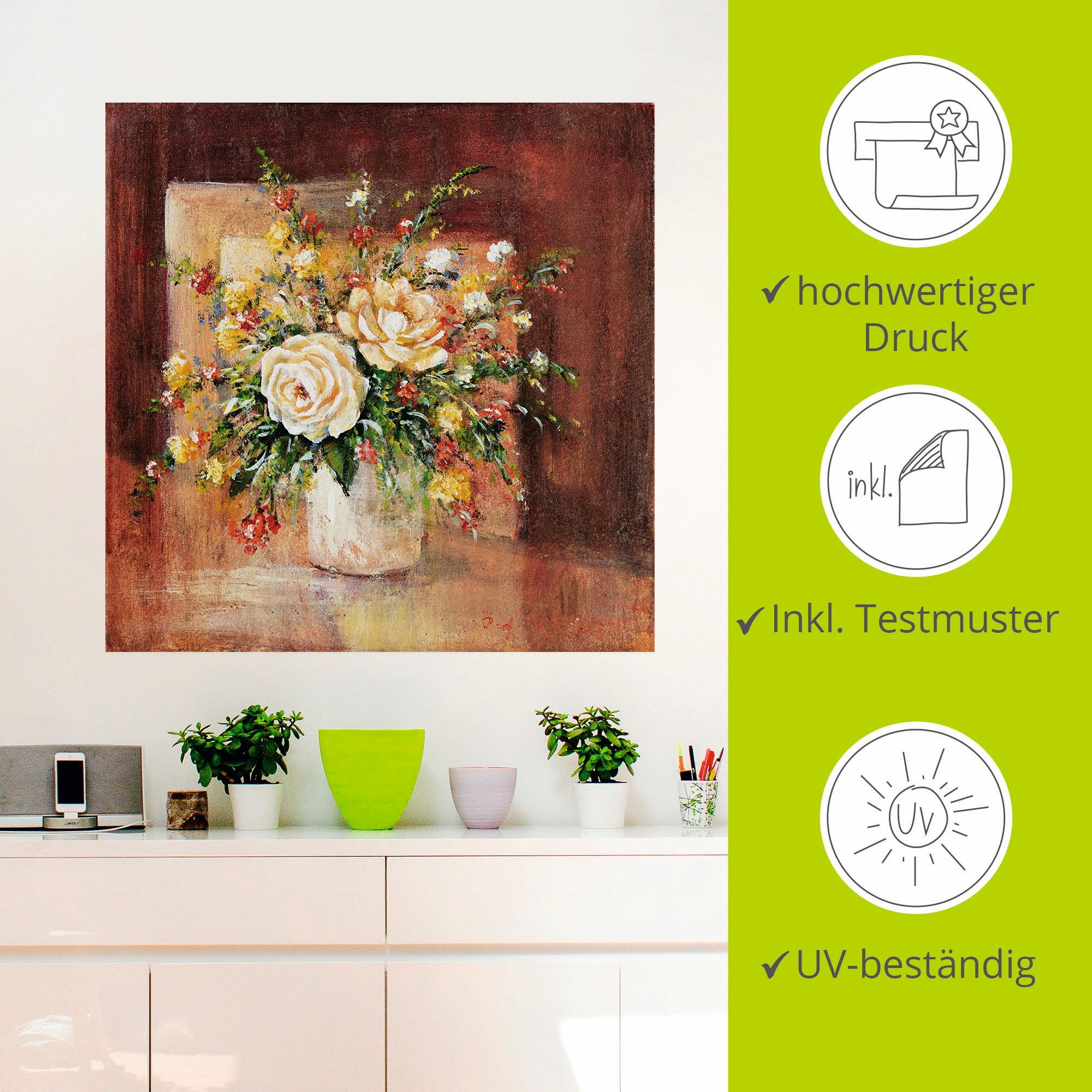 Artland Artprint Spaanse Bloemen II als artprint op linnen, muursticker in verschillende maten