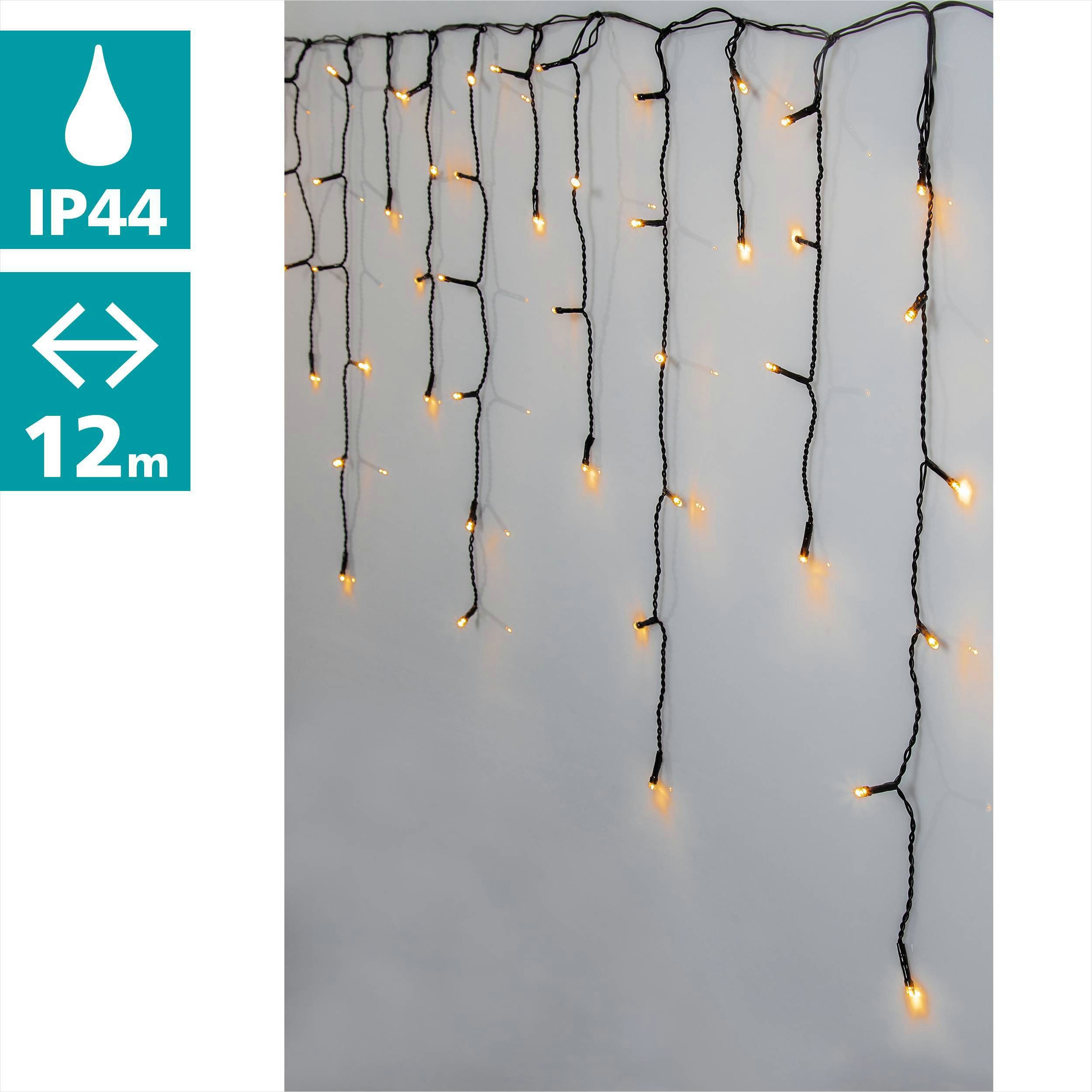EGLO Led-lichtsnoer GOLDEN WARM WHITE Lichtketting buiten, outdoor lichtgordijn, extra warmwit, ca. 12 m (1 stuk)
