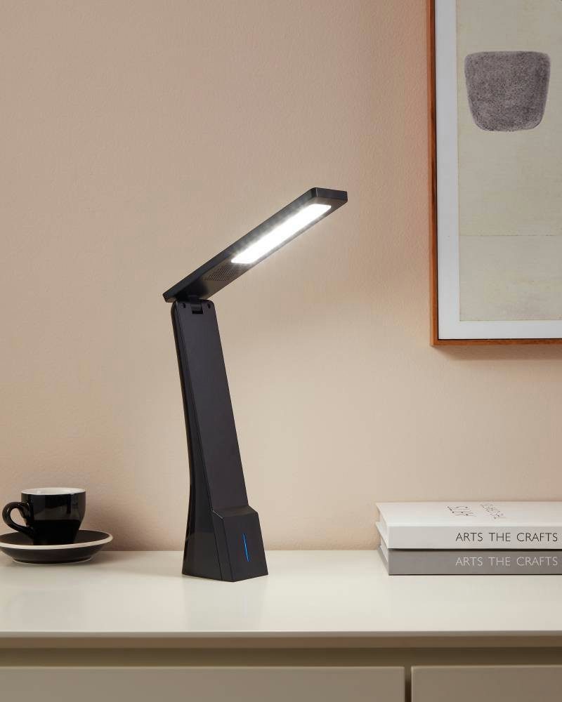 EGLO Tafellamp LA SECA LED tafellamp, zwart, touchsensor, dimbaar, USB Tafellamp met touch, dimbaar, bureaulamp, led-bureaulamp