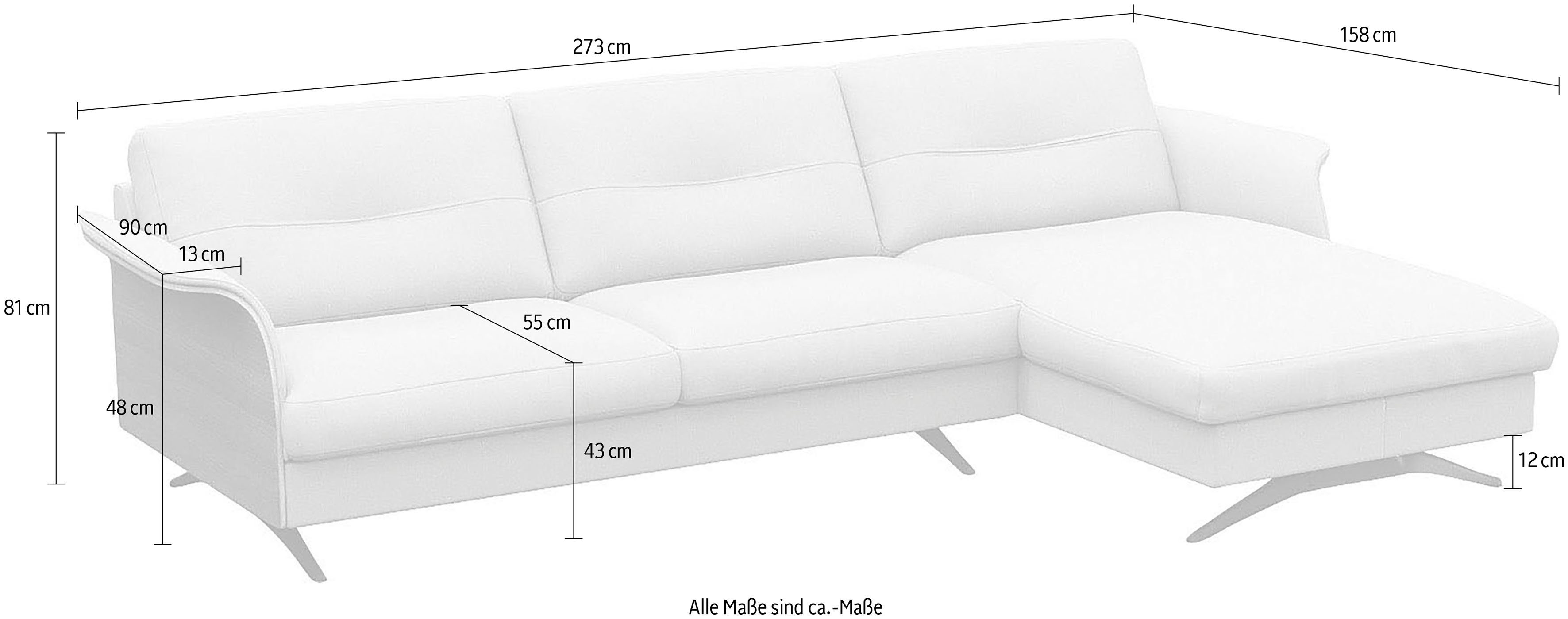 FLEXLUX Hoekbank Glow, super comfortabel door hoogwaardige zitconstructie met binnenvering, L-vorm