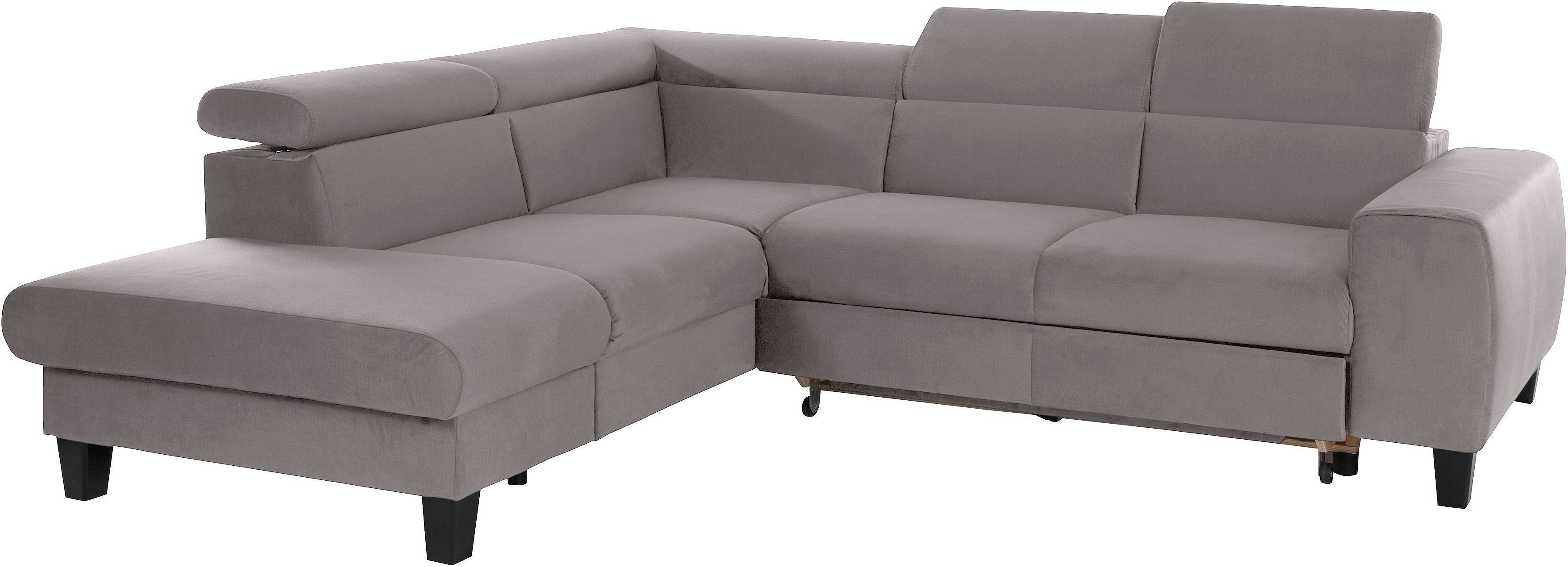 COTTA Zithoek Morven L-vorm Set bestaande uit: hoekbank met hoofdverstelling & hocker (set)