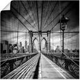 artland artprint new york city brooklyn bridge in vele afmetingen  productsoorten - artprint van aluminium - artprint voor buiten, artprint op linnen, poster, muursticker - wandfolie ook geschikt voor de badkamer (1 stuk) zwart