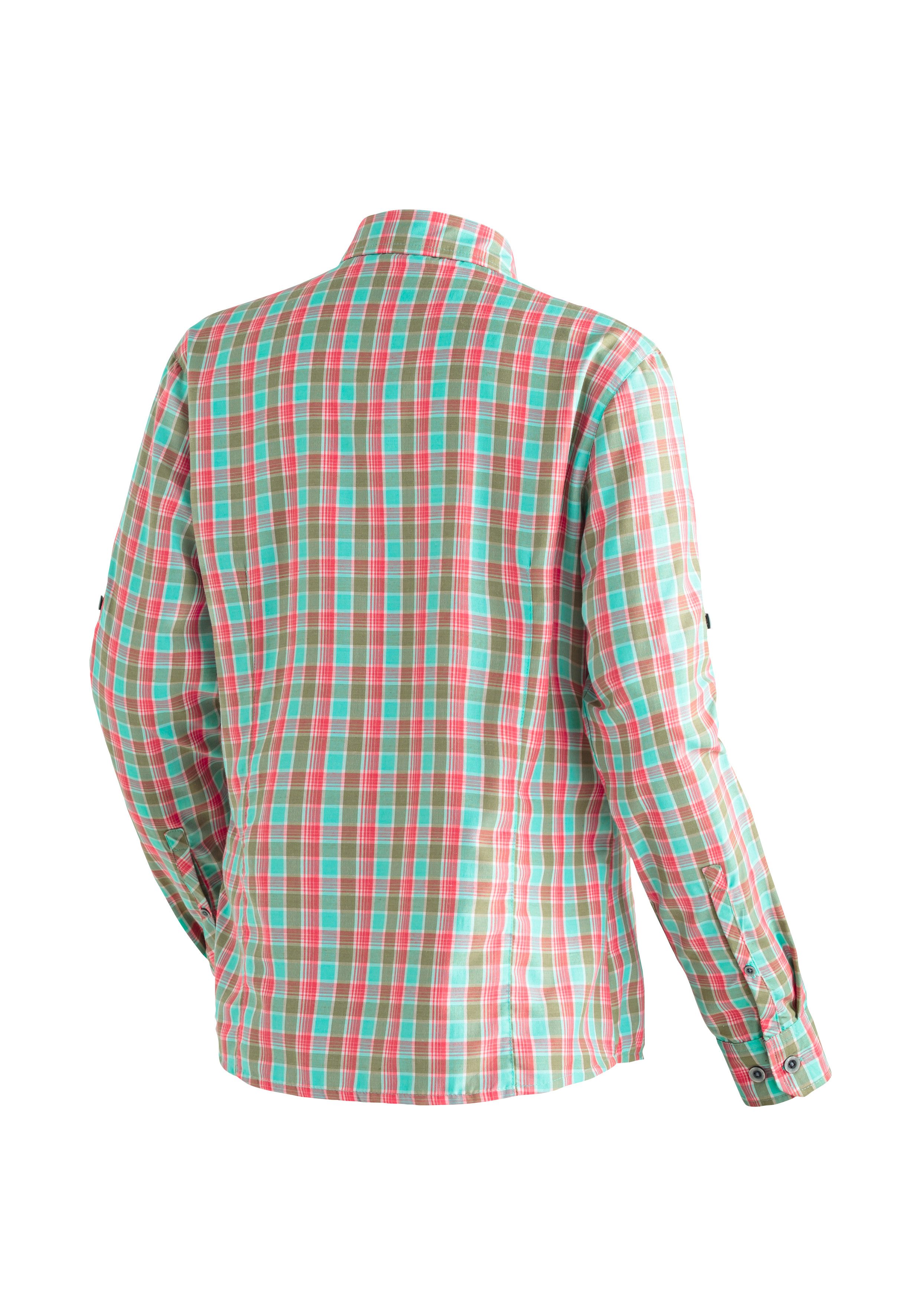 Maier Sports Functionele blouse NANNI Dames blouse, lange mouwen geruite blouse voor buiten en vrije tijd