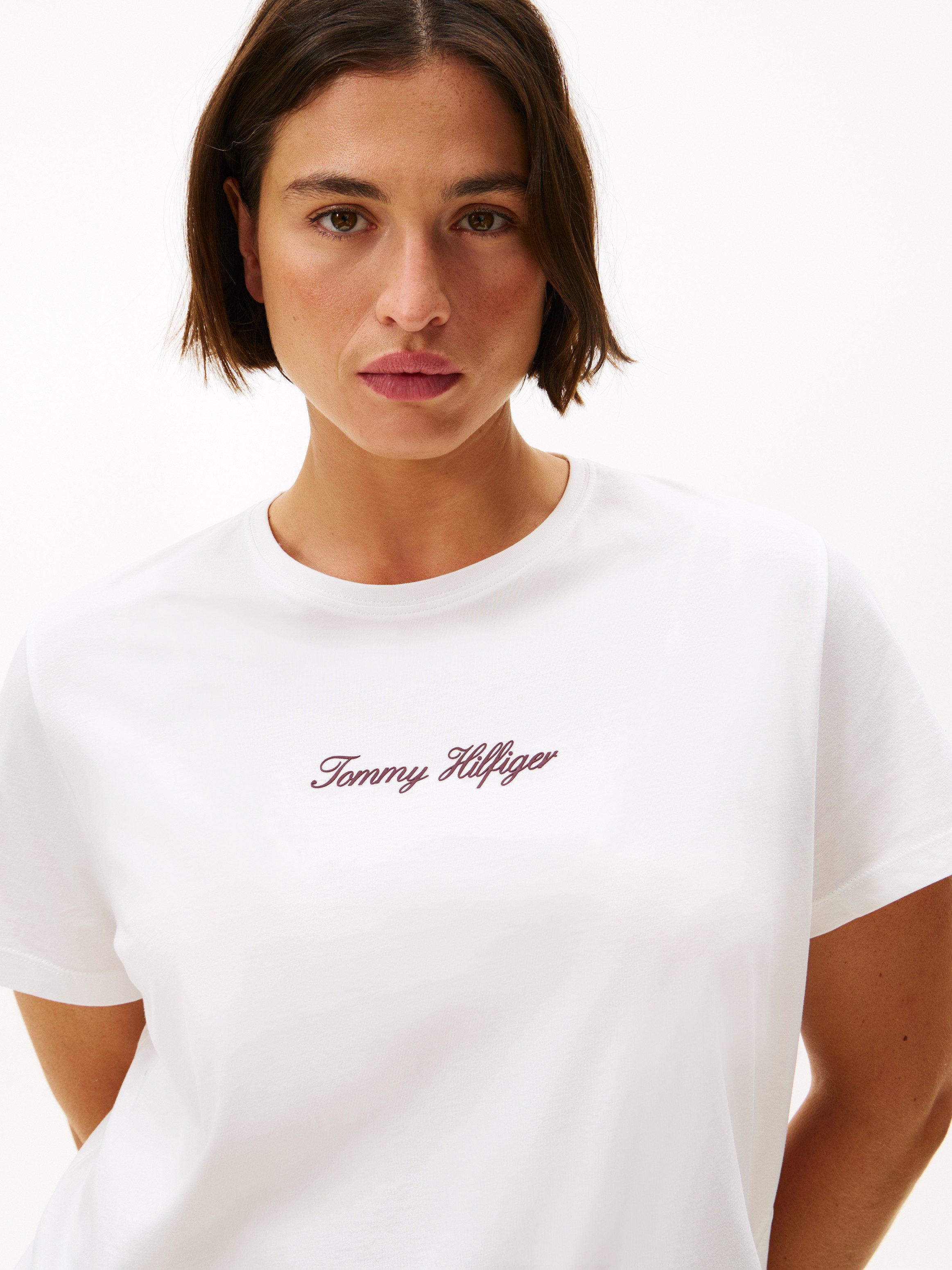 Tommy Hilfiger Curve Shirt met korte mouwen CRV CLASSIC SCRIPT REG SS TEE