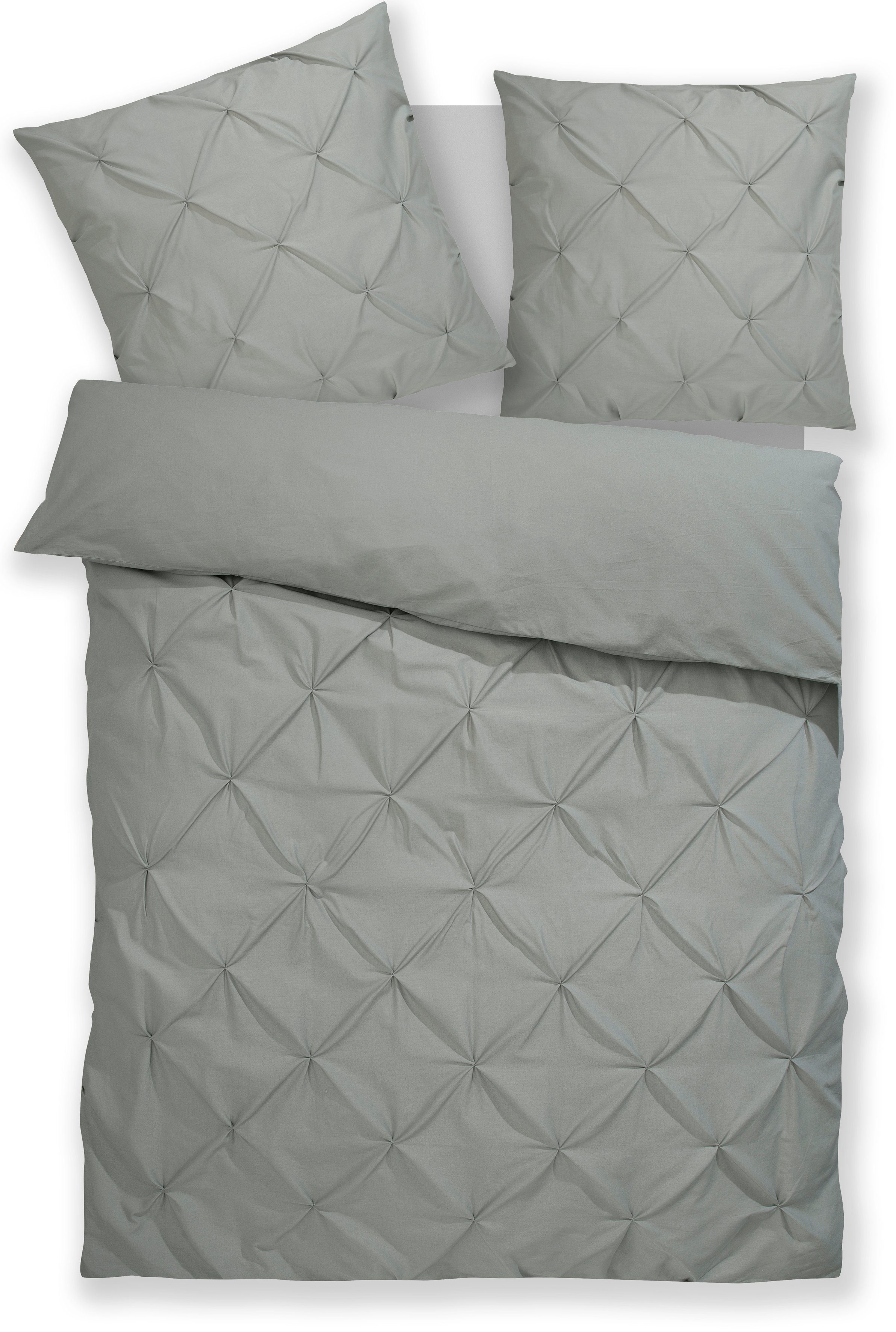 Home affaire Overtrekset Elliant in formaat 135 x 200 of 155 x 220 cm Dekbedovertrek van katoen, elegante dekbedovertrek met hoog-laag structuur (2-delig)