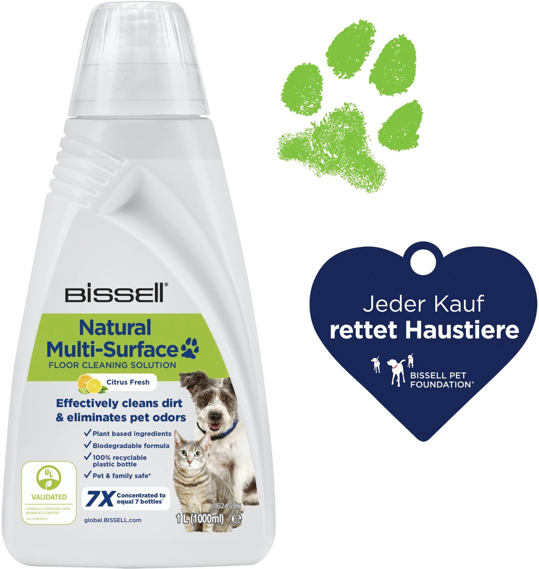 Bissell Schoonmaakvloeistof Natural Multi Surface 1L PET