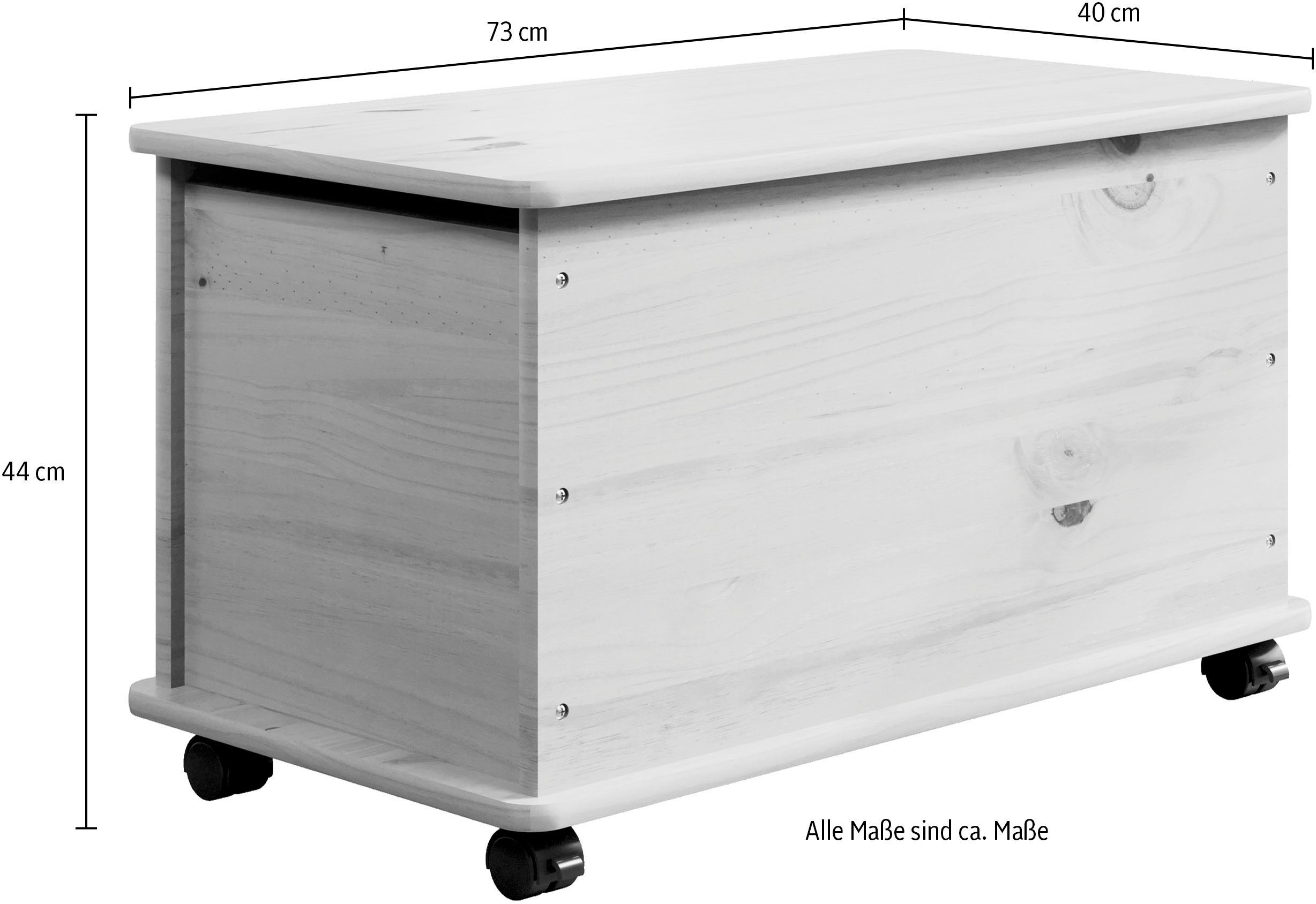 welltime Badkamerkast Thale Van gelakt massief hout - op wielen - afmetingen (B/D/H) 73/40/44 cm (1 stuk)