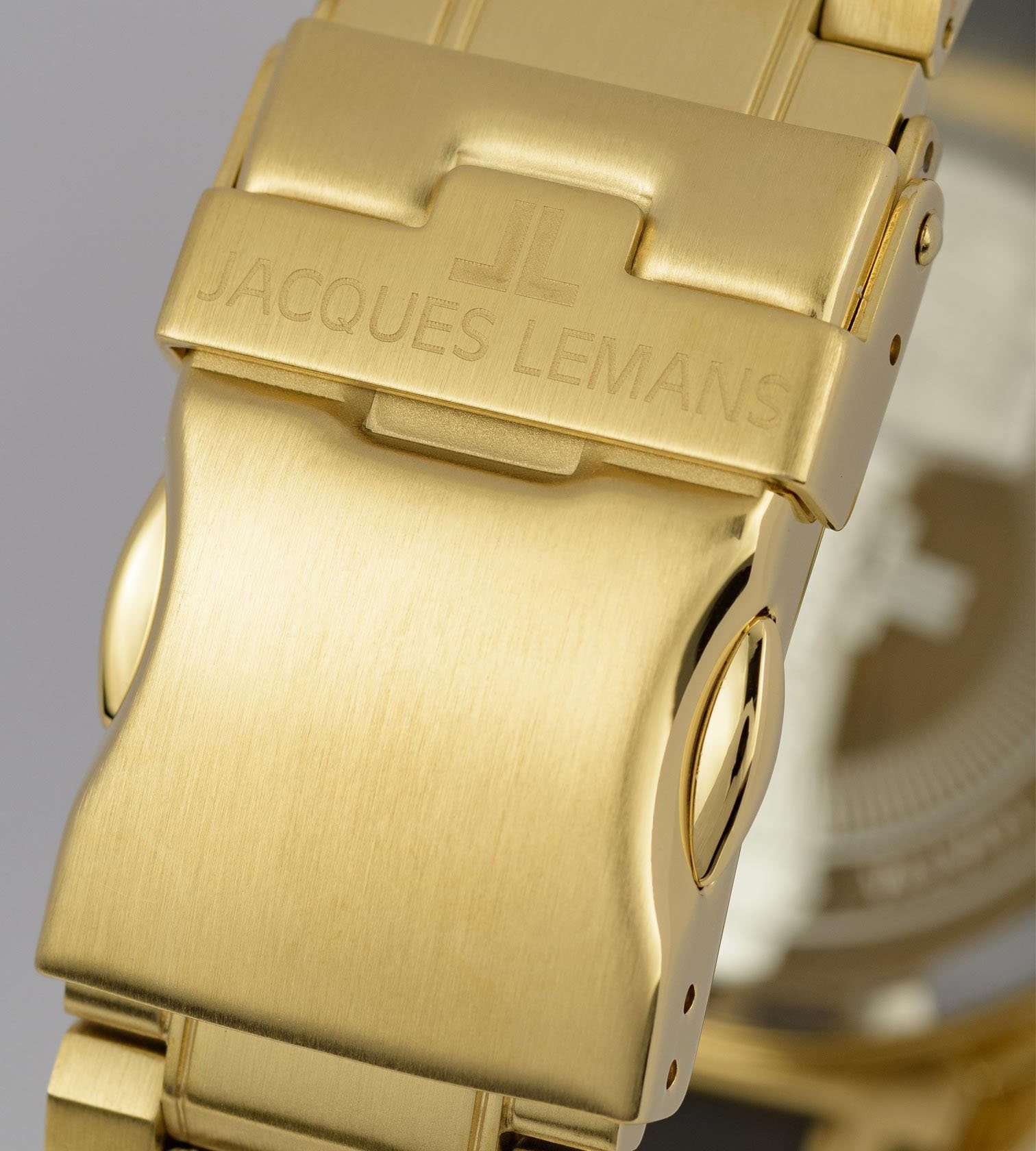 Jacques Lemans Solarhorloge Eco Power Solar Wood, 1-2116J Horloge, herenhorloge, datum, houten wijzerplaat, roestvrijstalen band