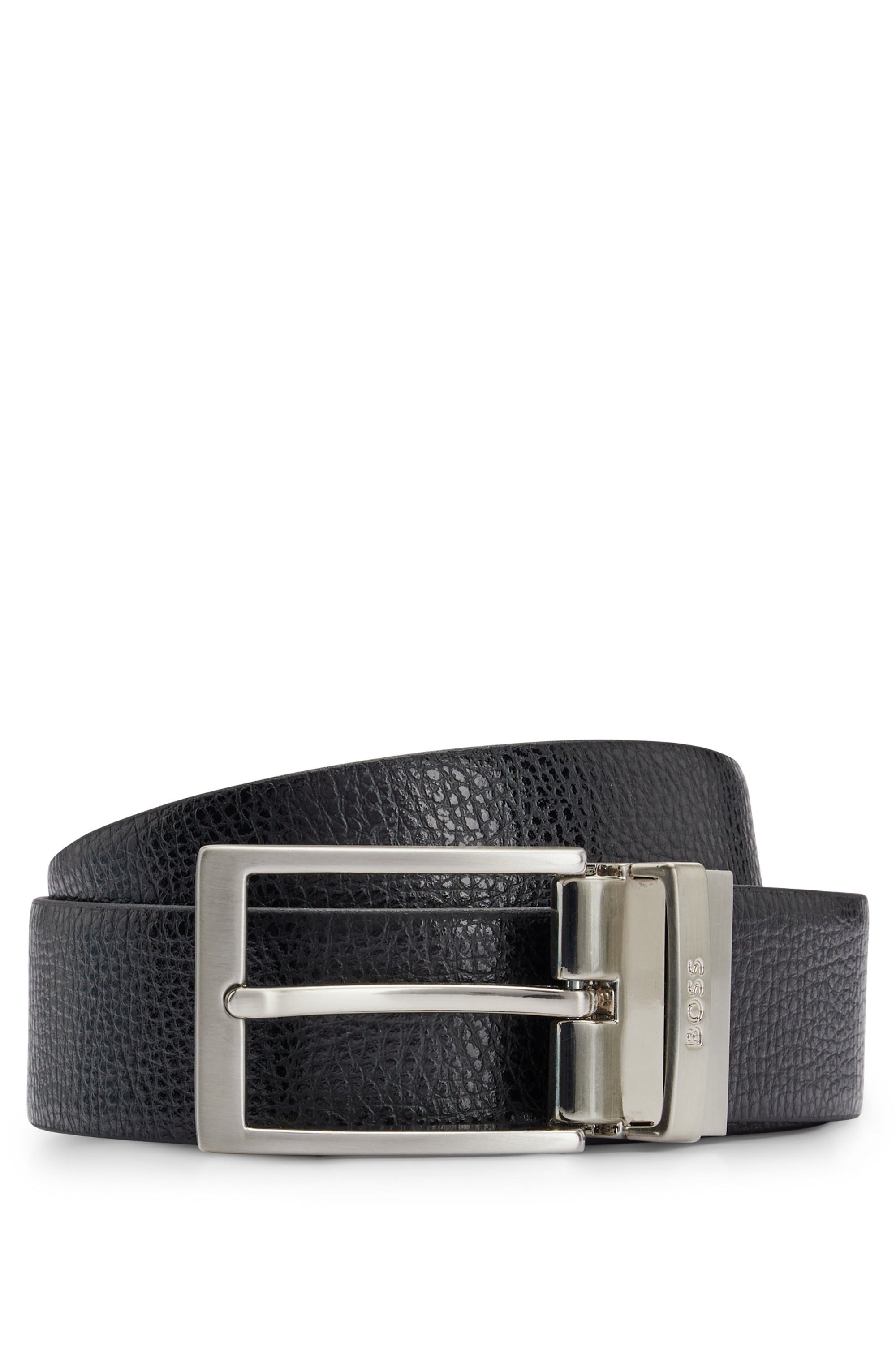 Boss Leren riem Ollie met boss logo-tekst op de metalen lus