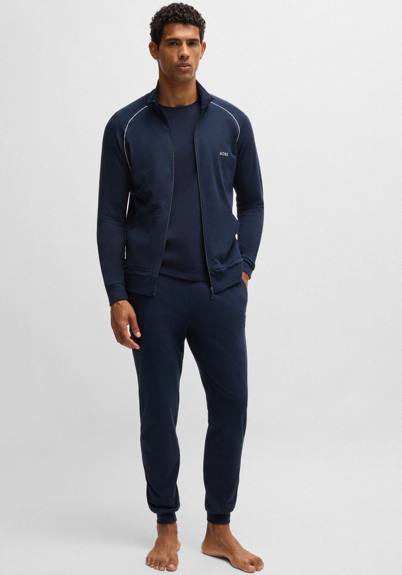 BOSS Shirt met lange mouwen Mix&Match LS-Shirt R met -borduursel op de borst