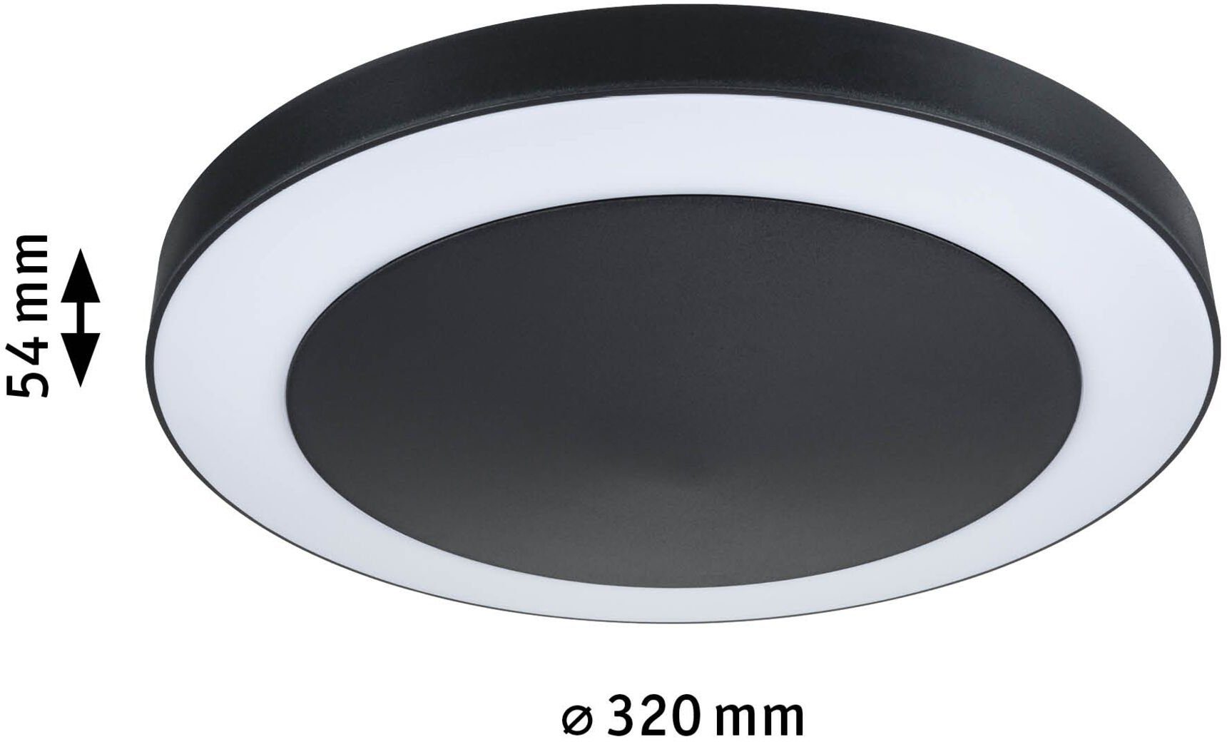 Paulmann Plafondlamp Circula Plafondlamp, nikkel-mat, 22,5 cm, warmwit, plafondverlichting, lamp (1 stuk)