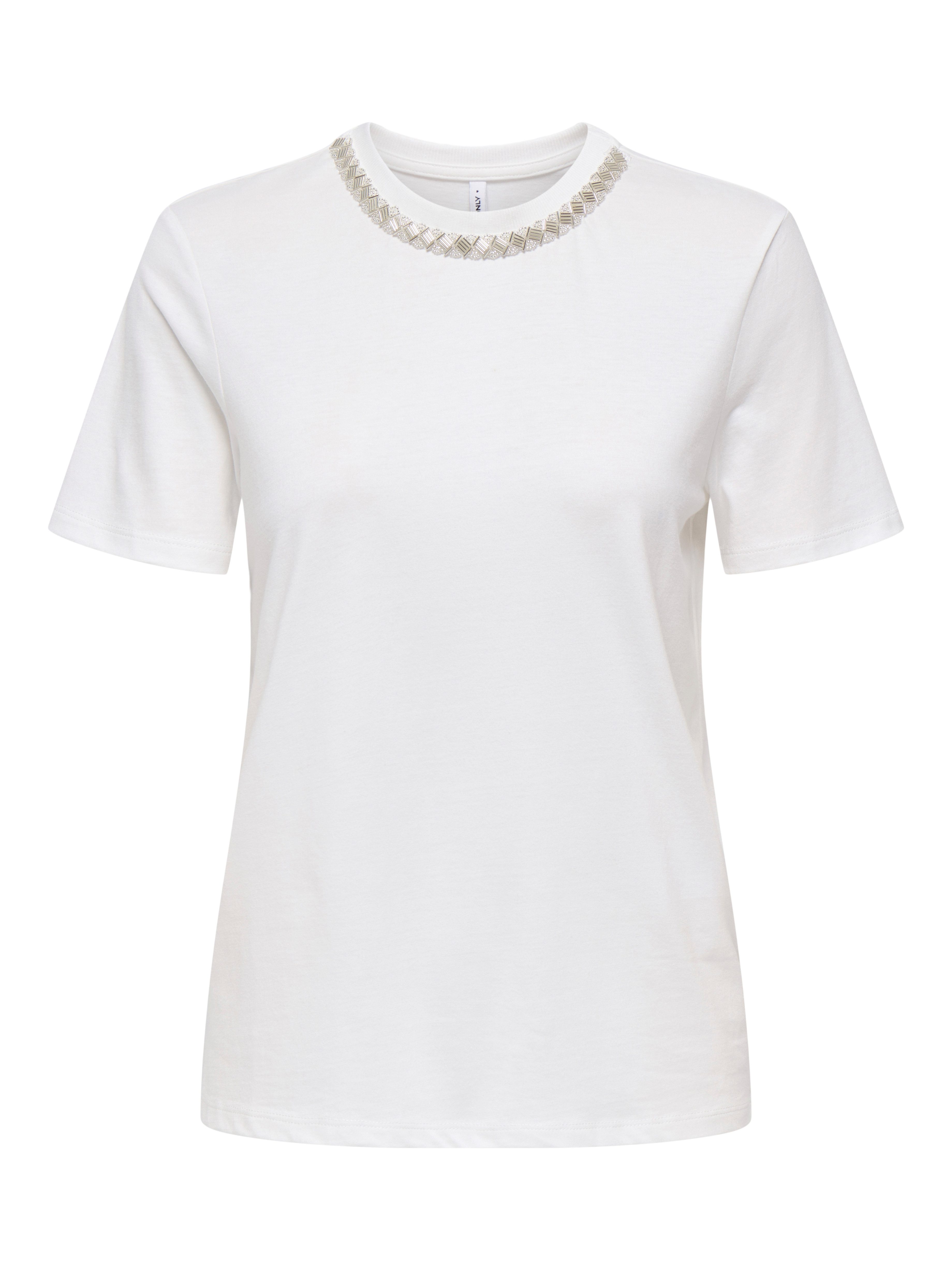Only Shirt met korte mouwen ONLPARKER S/S O-NECK BLING TOP BOX JRS