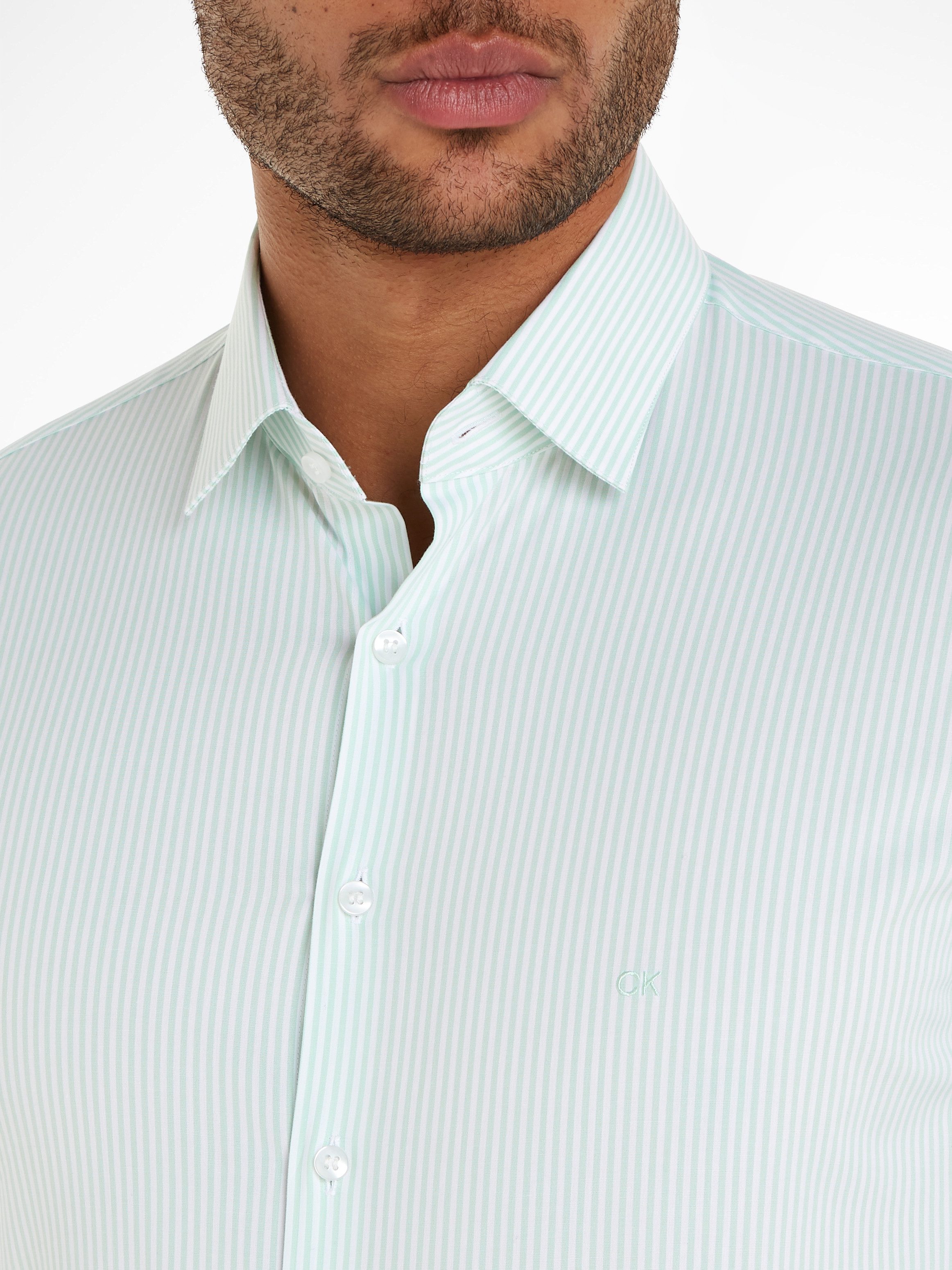 Calvin Klein Overhemd met lange mouwen POPLIN STRIPE SLIM SHIRT