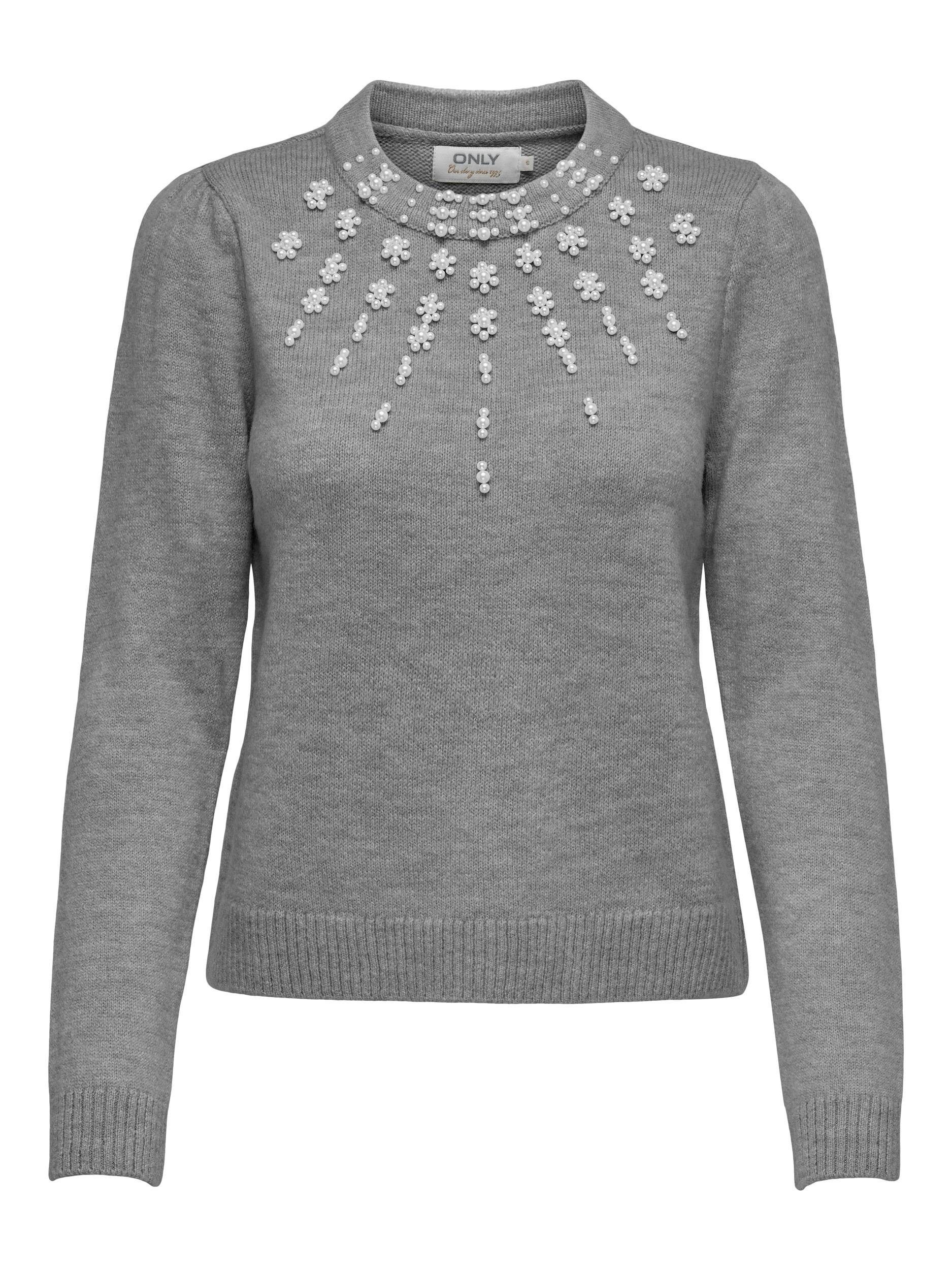Only Trui met ronde hals ONLBRIANNA LS PEARL O-NECK KNT