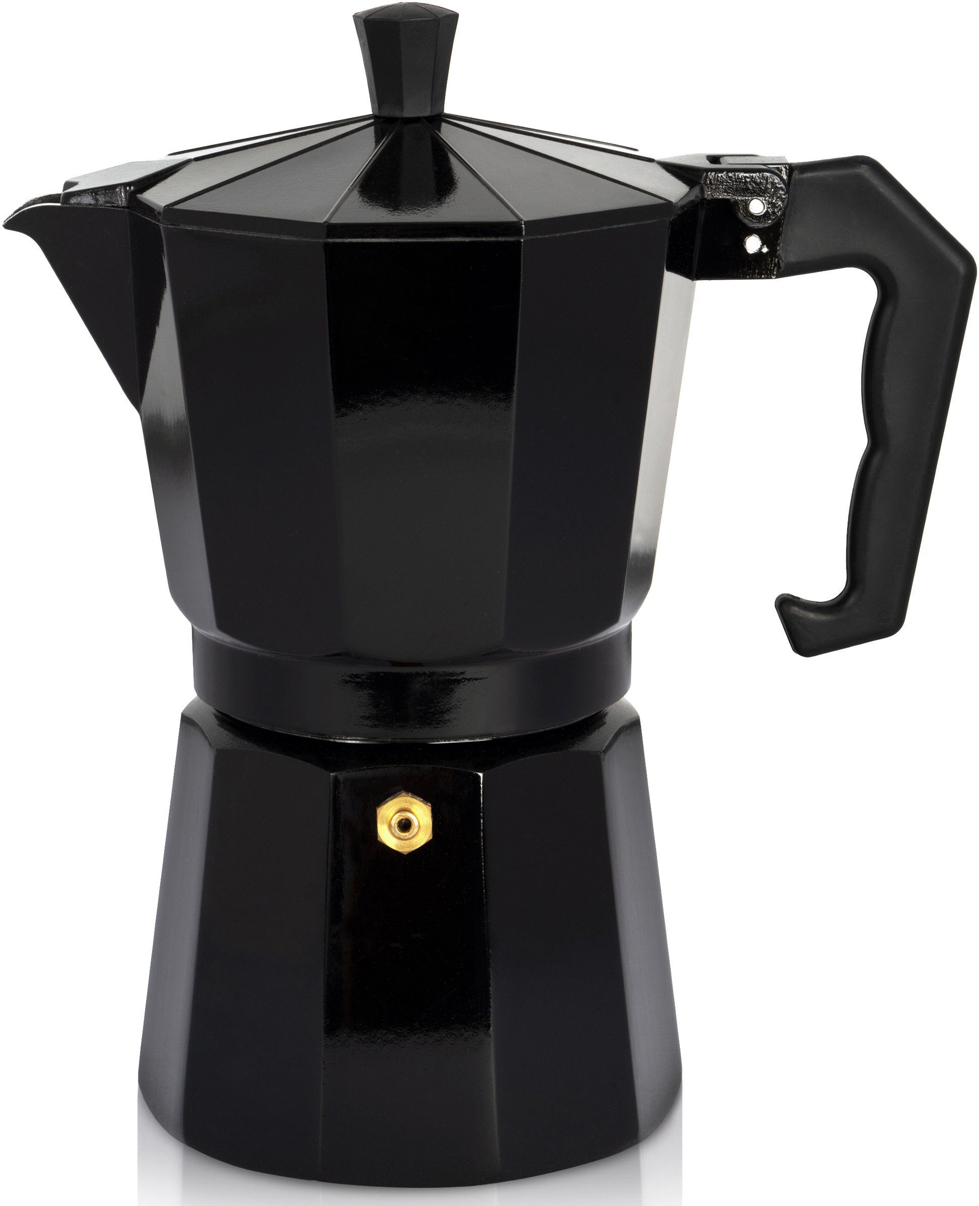 Krüger Espressomachine Italiano traditioneel italiaans, van aluminium, met silicone-afsluitring espressomachines maat 0,35 l zwart