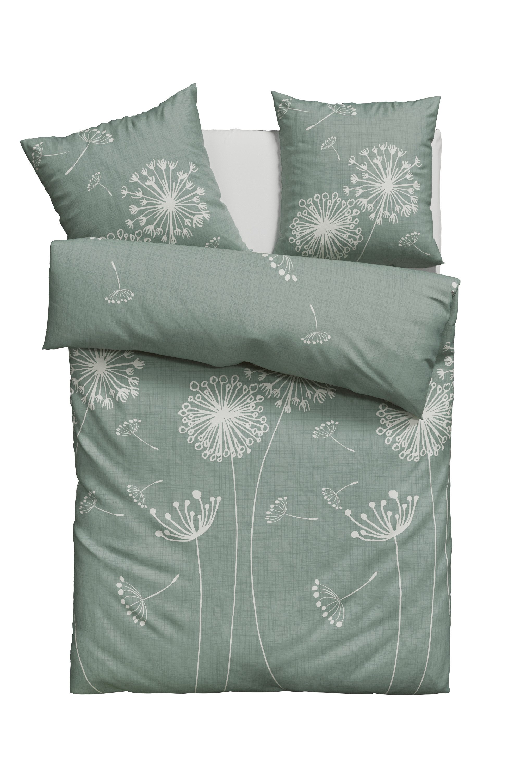 Home affaire Beddengoed Soucy in maat 135x200 of 155x220 cm, 100% katoen, renforcé (2-delig) dekbedovertrekken groen