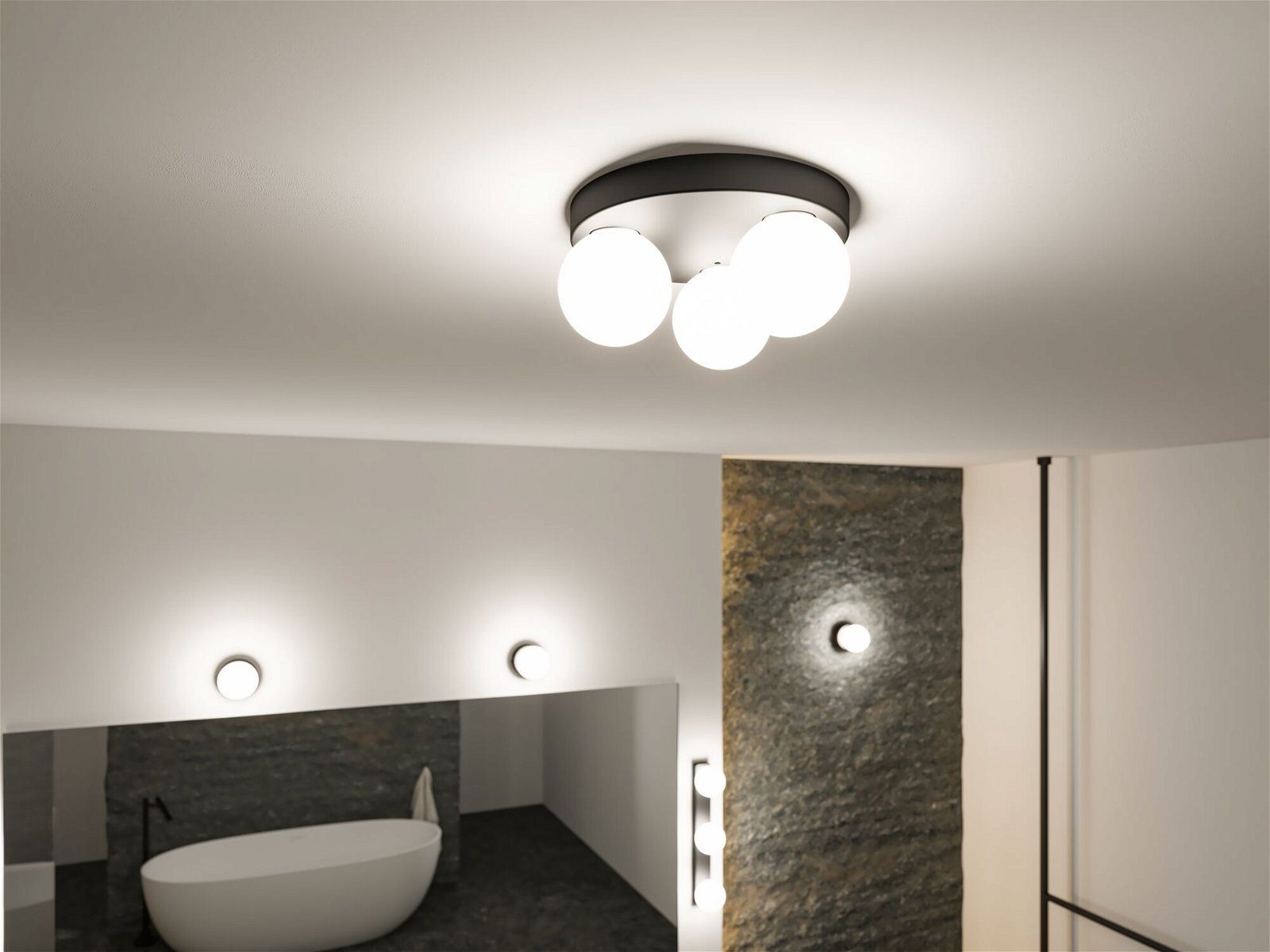 Paulmann Plafondlamp Selection Bathroom Gove IP44 max. 3x20W Rondel Glas/Metaal (1 stuk)