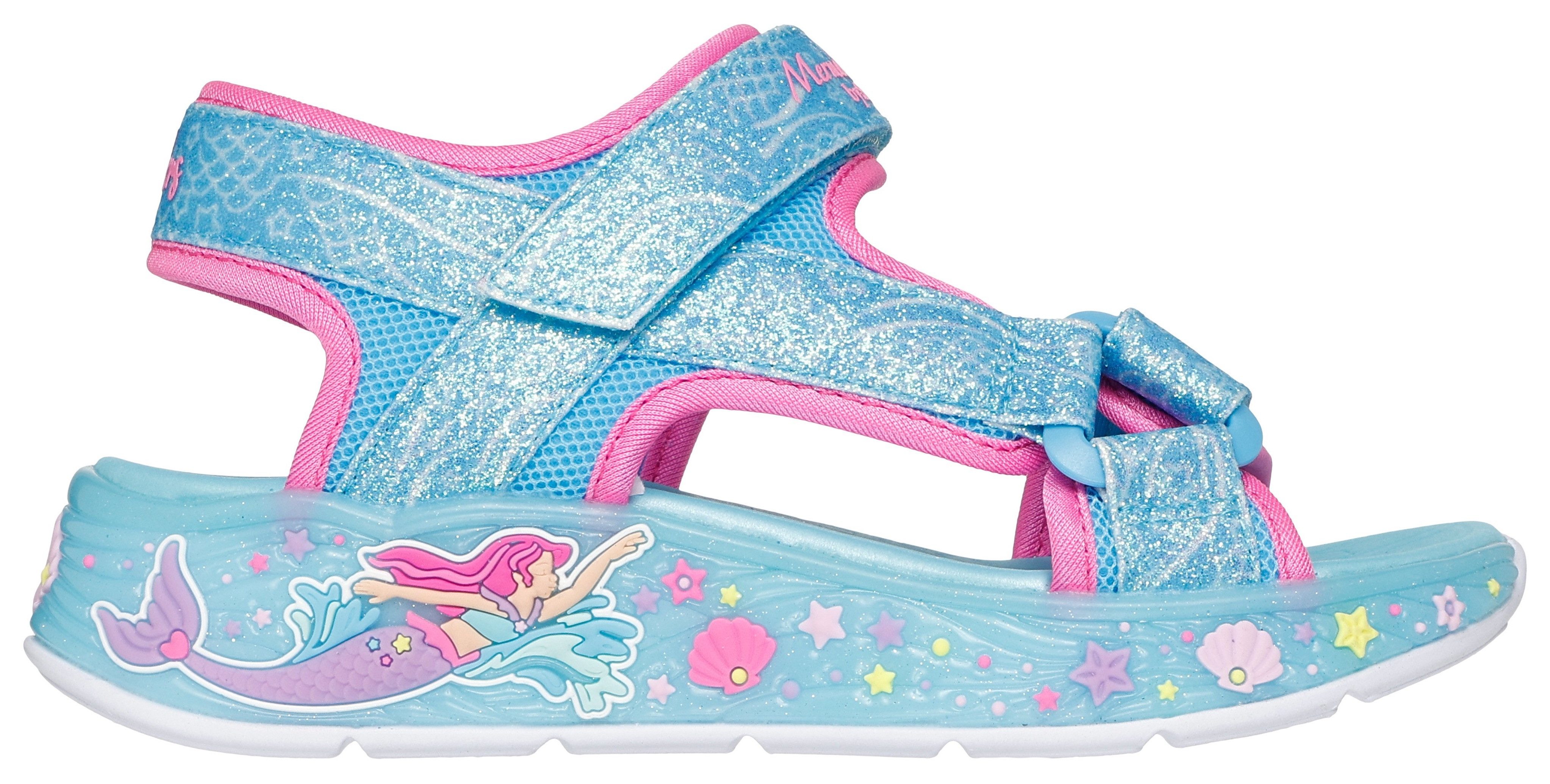 Skechers Sandalen MERMAID DREAMS SANDAL , blink,-klittenbandschoen, zeemeermin ontwerp, maat sjabloon om te downloaden