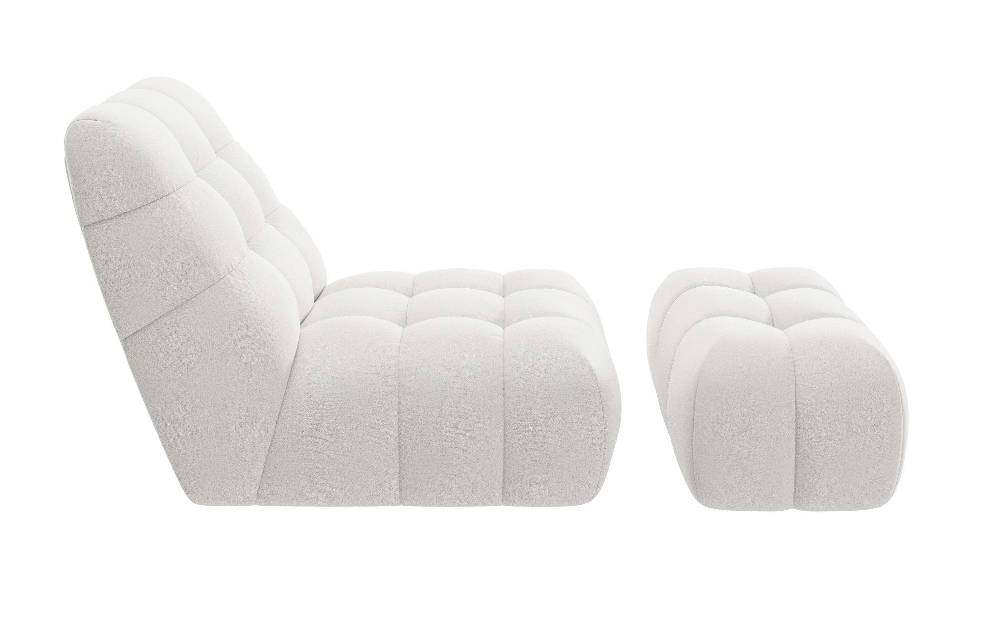 Guido Maria Kretschmer Home&Living XXL-fauteuil AURELIAN loveseat XXL met poef in set, leesstoel, relaxstoel met golfondersteuning, fijne structuur, grove structuur, velours