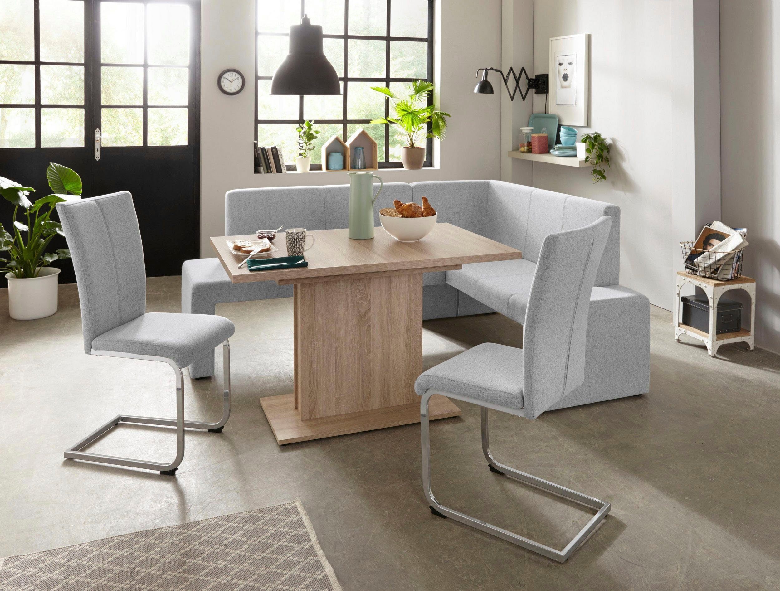 Home affaire Vrijdragende stoel Alex Stoel belastbaar tot 120 kg, frame in chroom-look (set, 2 stuks)