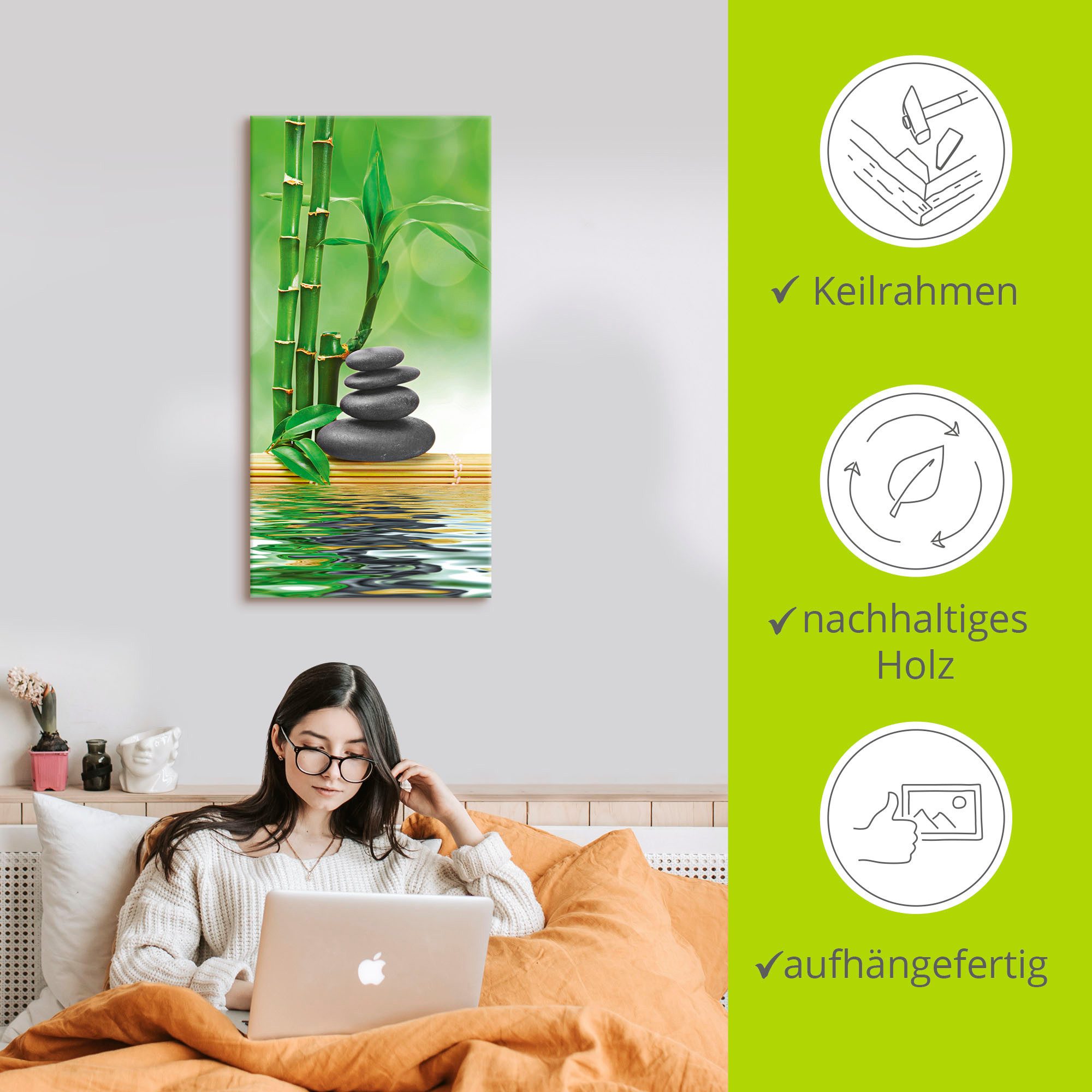 Artland Artprint Spa concept zen basaltstenen als artprint op linnen, poster, muursticker in verschillende maten