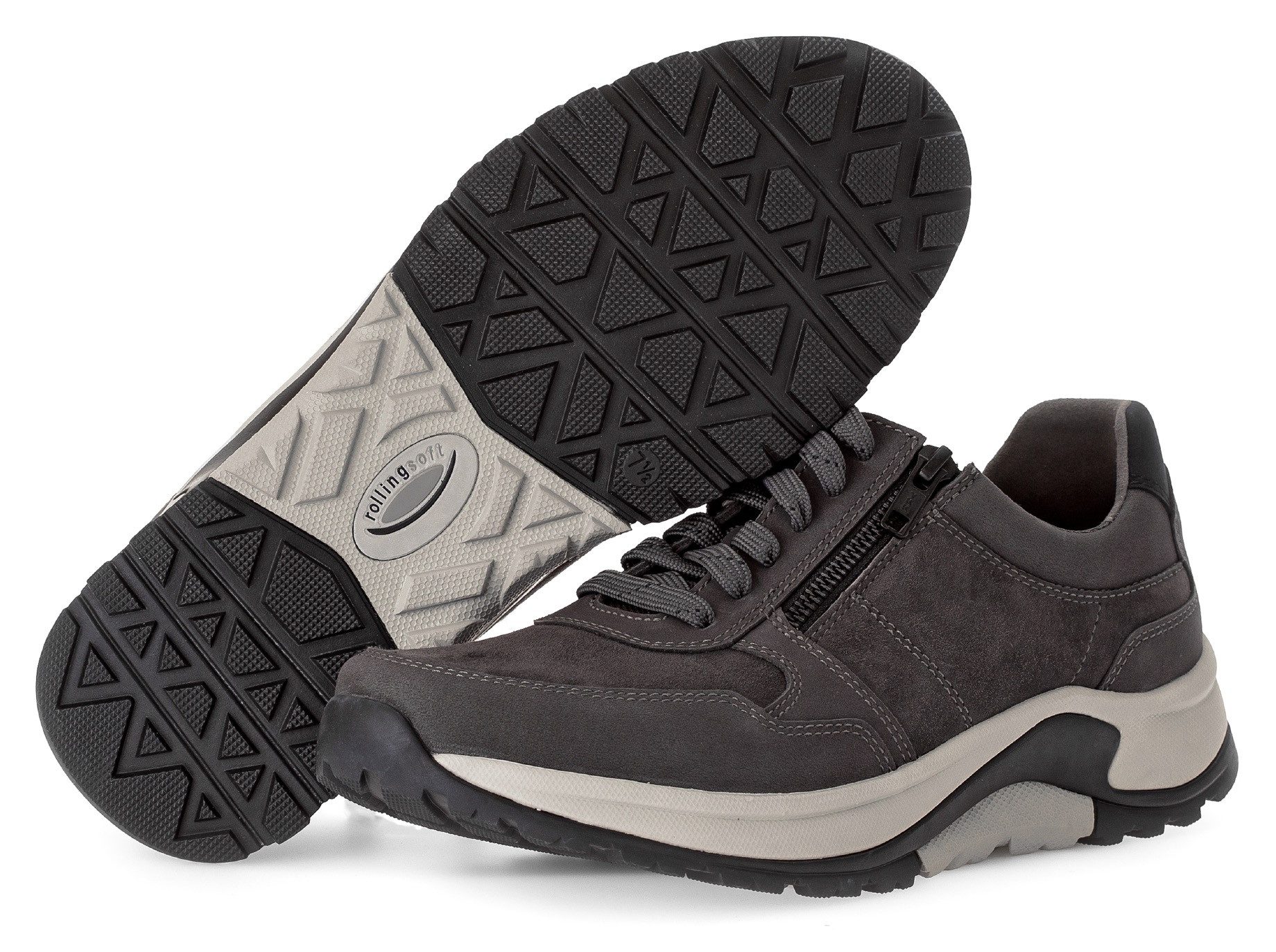 Gabor Rollingsoft Sneakers met sleehak , comfort schoen, veterschoen, lage schoen in breedte g 1/2 (= breed)