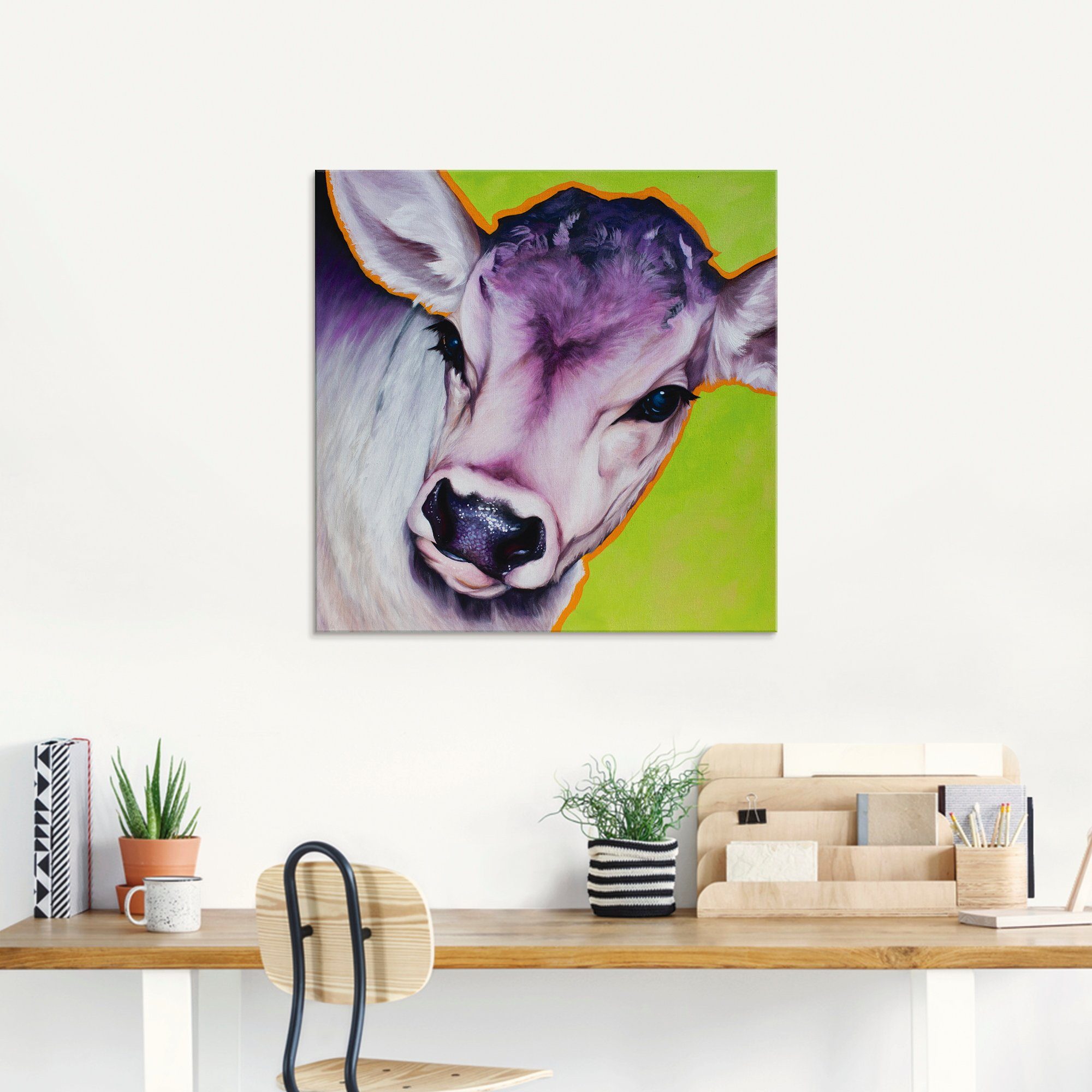 Artland Print op glas Koe Pretty Betty in verschillende maten
