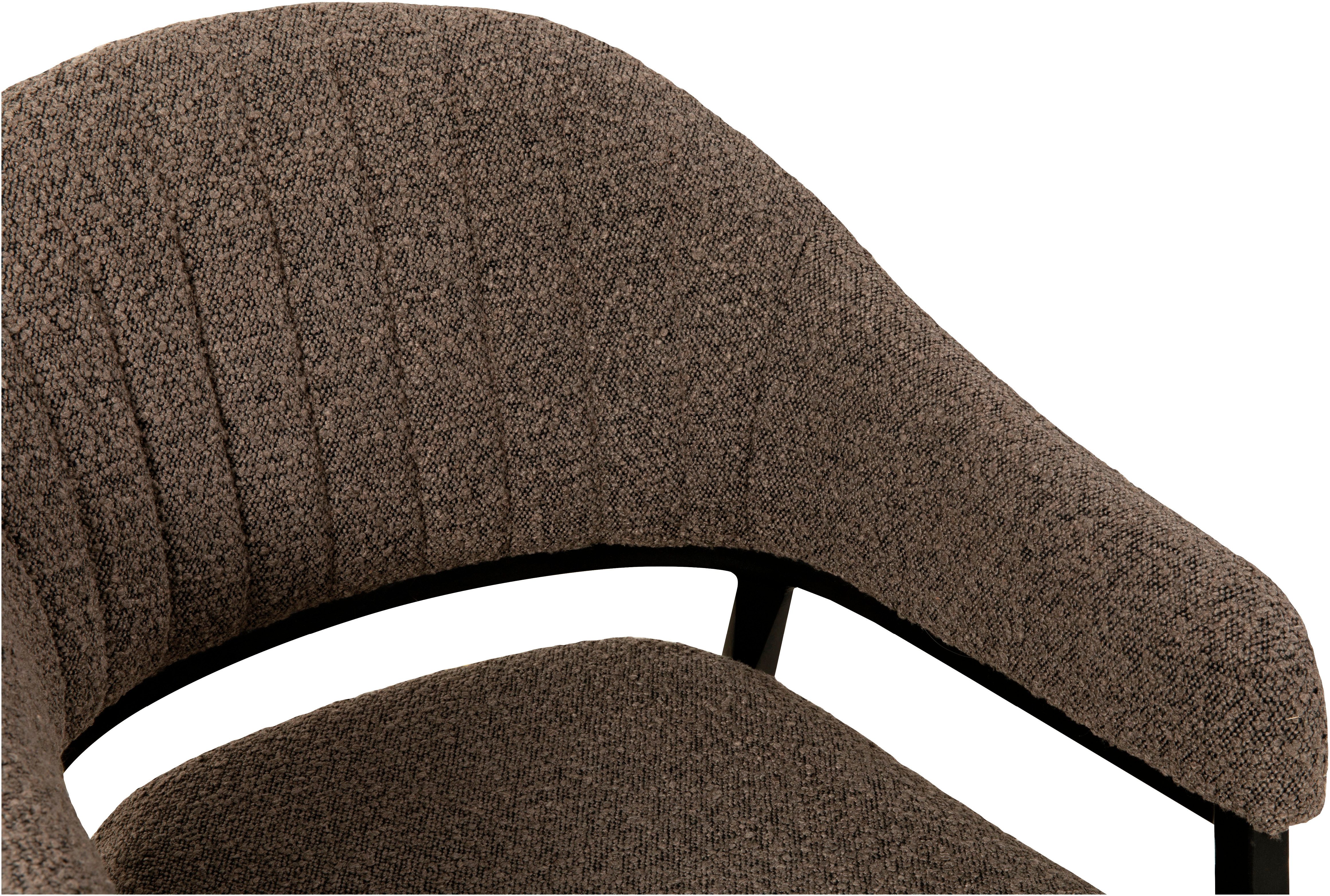 OMG Design Stoel met armleuningen Roma comfortabele eetkamerstoel, gestoffeerde stoel met bouclé bekleding