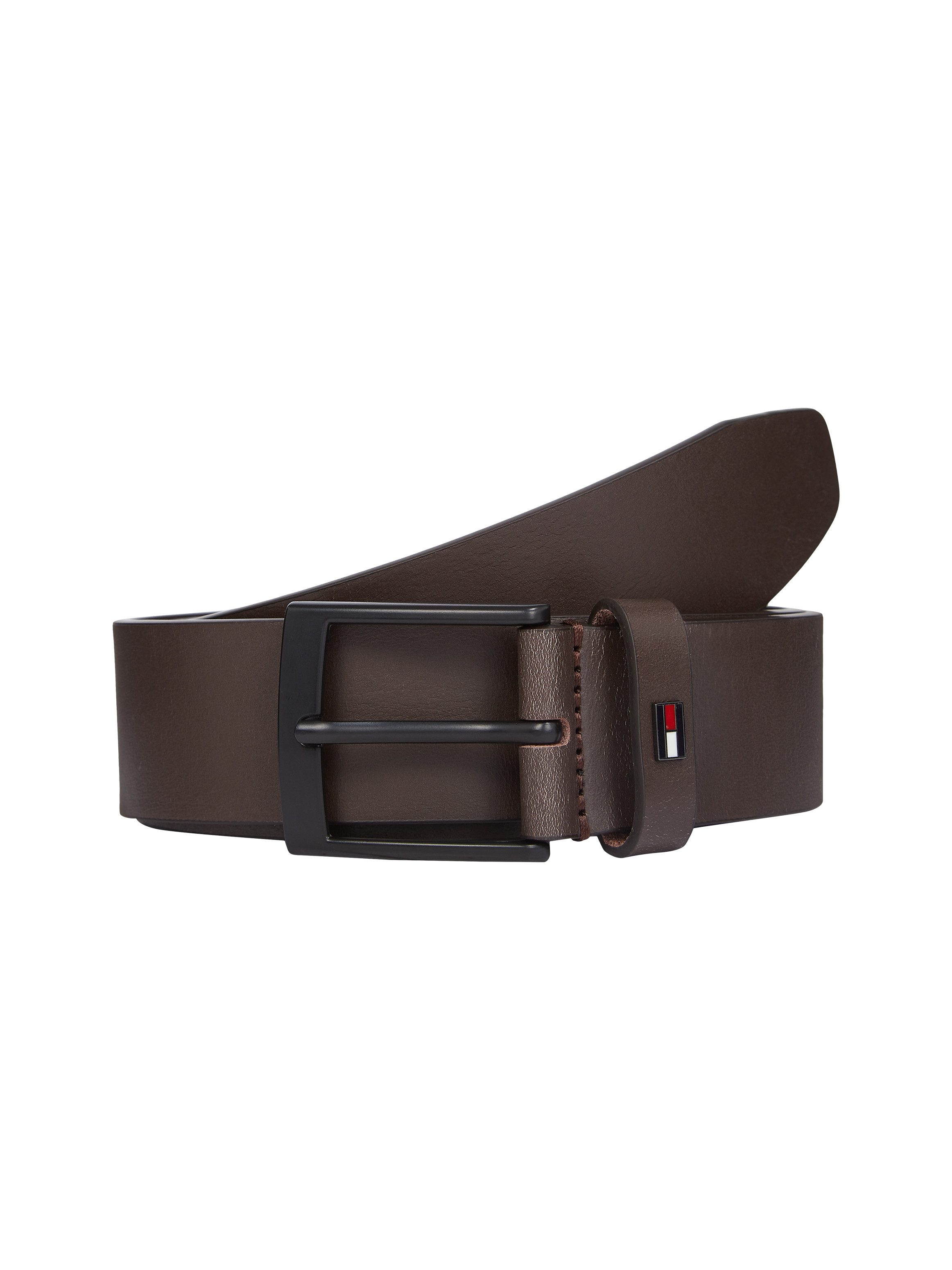 Tommy Hilfiger Leren riem ADAN 3.5 EXT Metalen logopatch eenvoudige doornsluiting