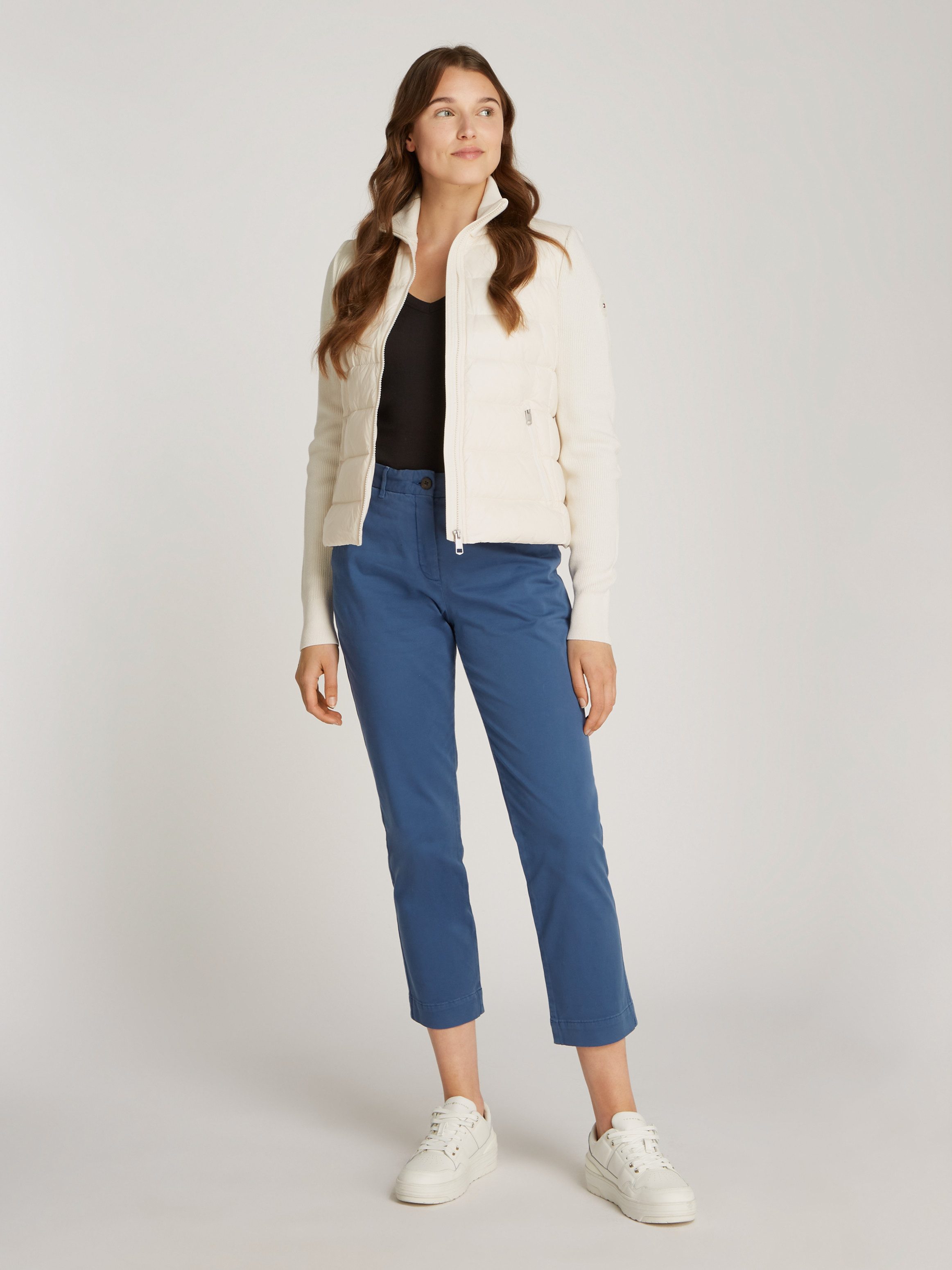 Tommy Hilfiger Gewatteerde jas LW DOWN FEMININE GLOSS KNIT JKT