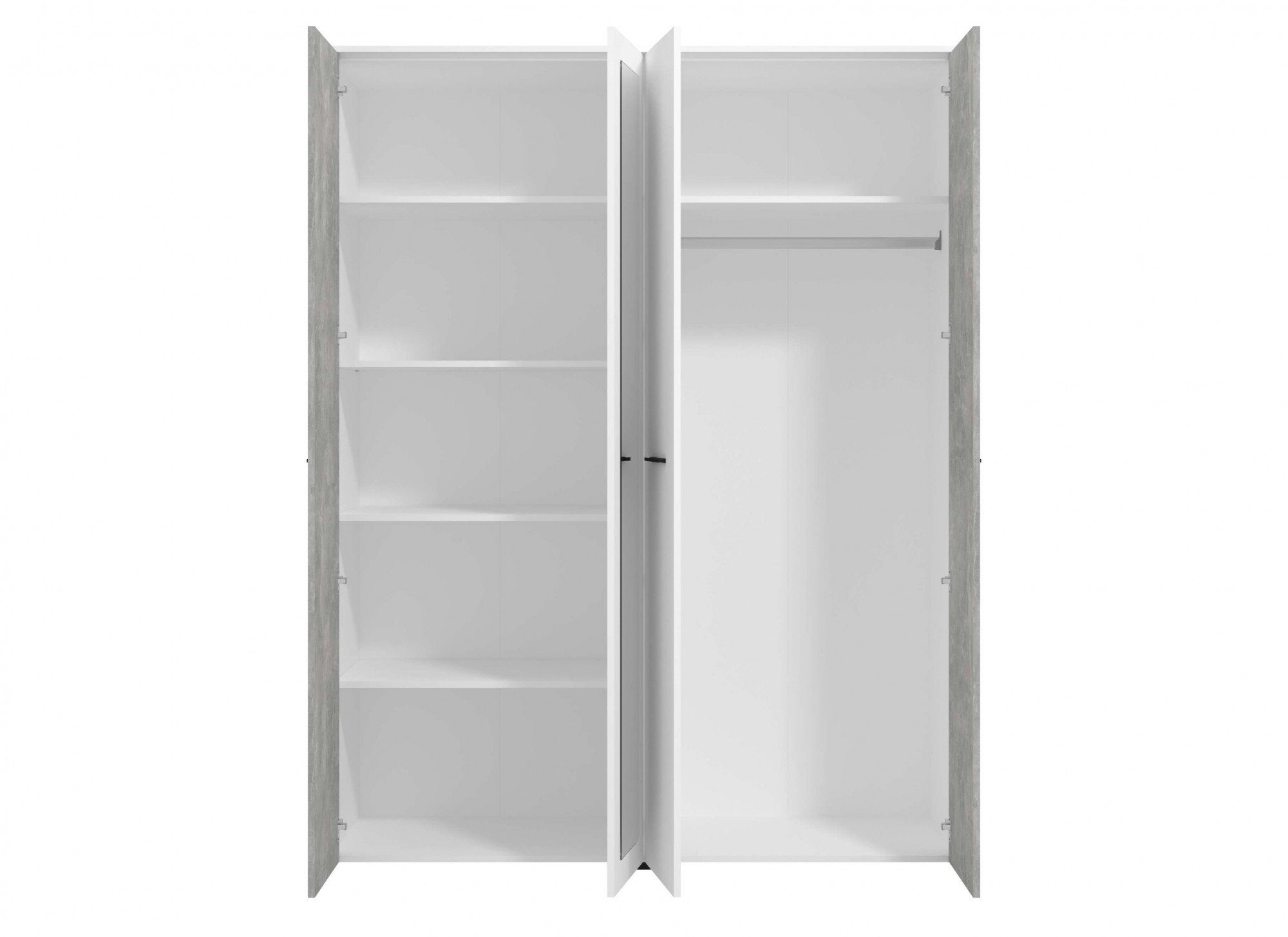INOSIGN Kledingkast Varadero, 2 moderne kleurcombinaties met zwarte handgrepen met 1 spiegeldeur, in de breedtes 119 en 157 cm, fsc-gecertificeerd